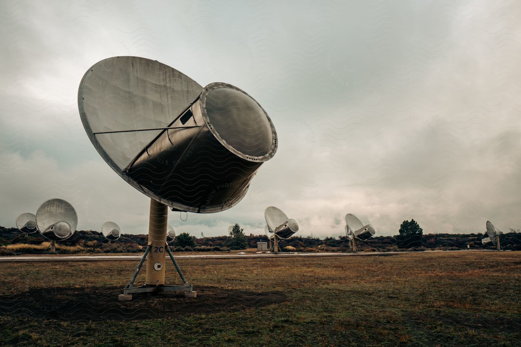 Radio telescopes in a field