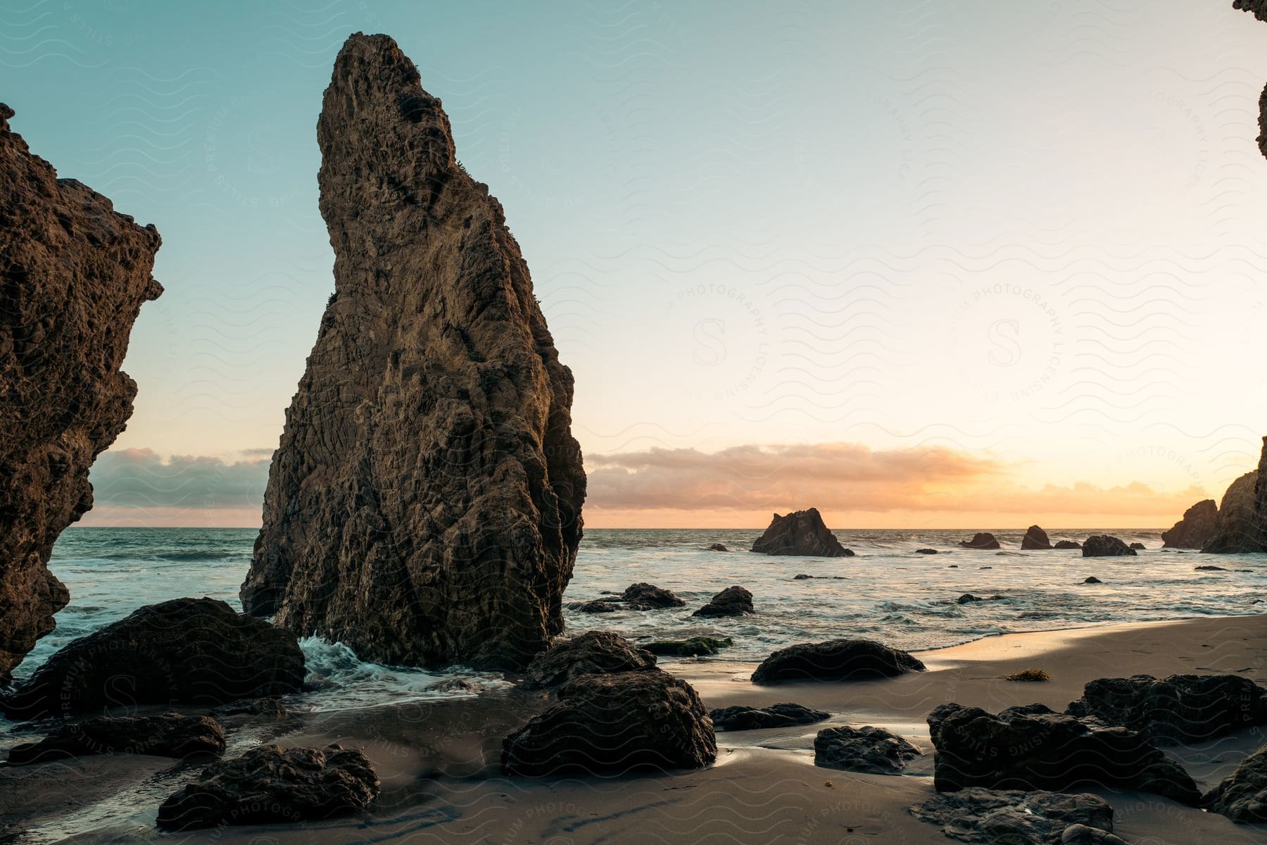 Rock formations on the ocean shore
