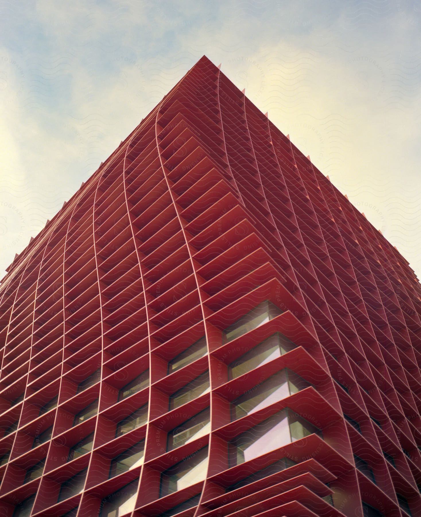 Tall building photographed from below