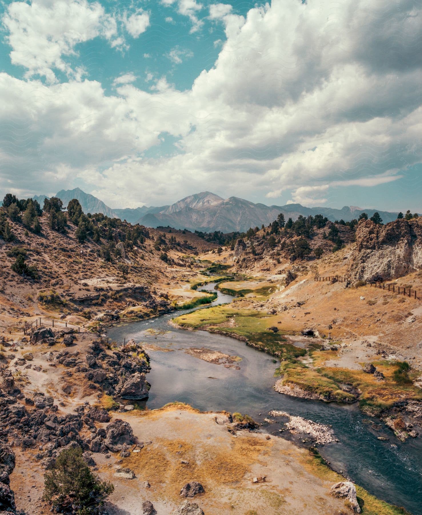 A cloudy day landscape captured from above