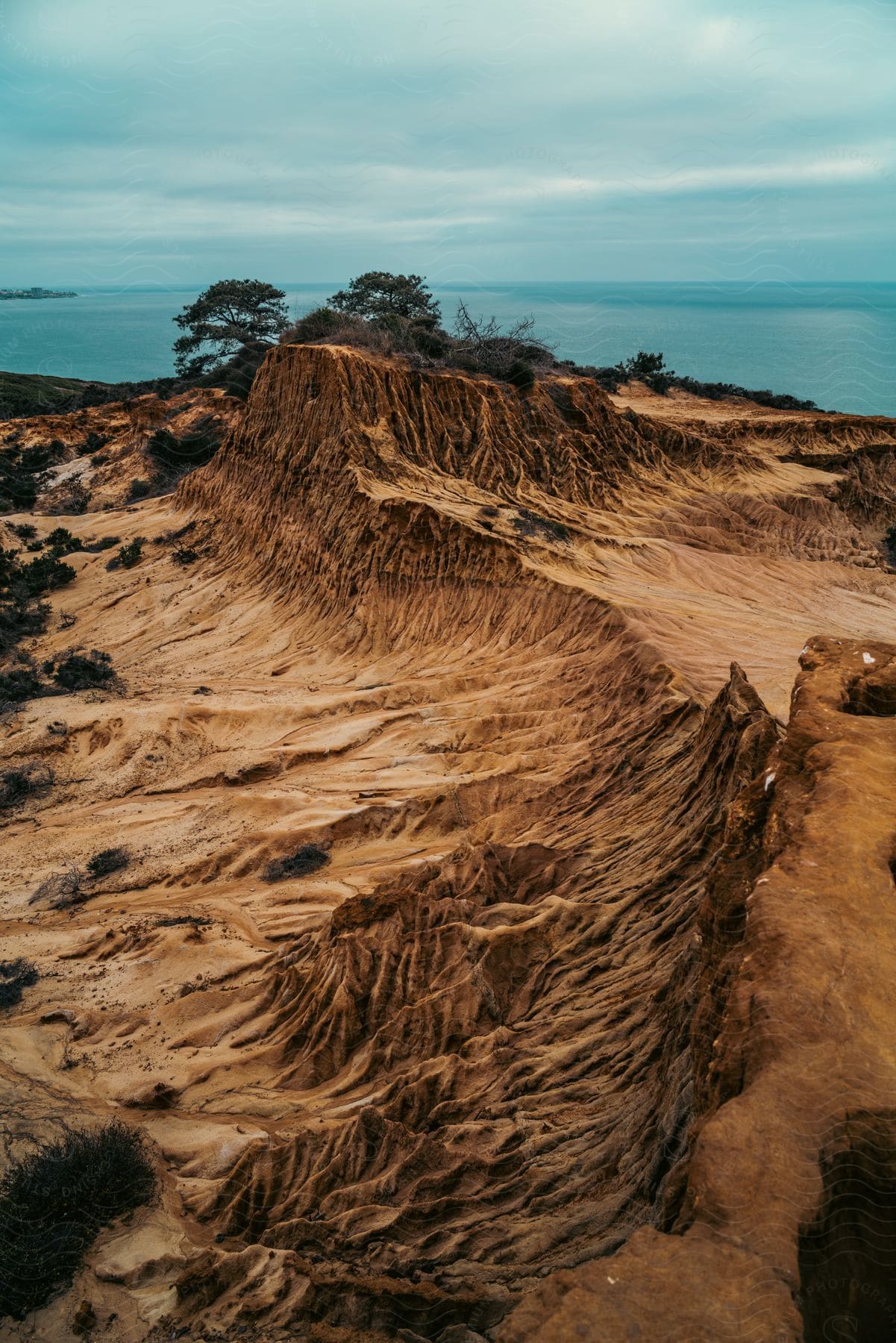 Hills in front of the ocean