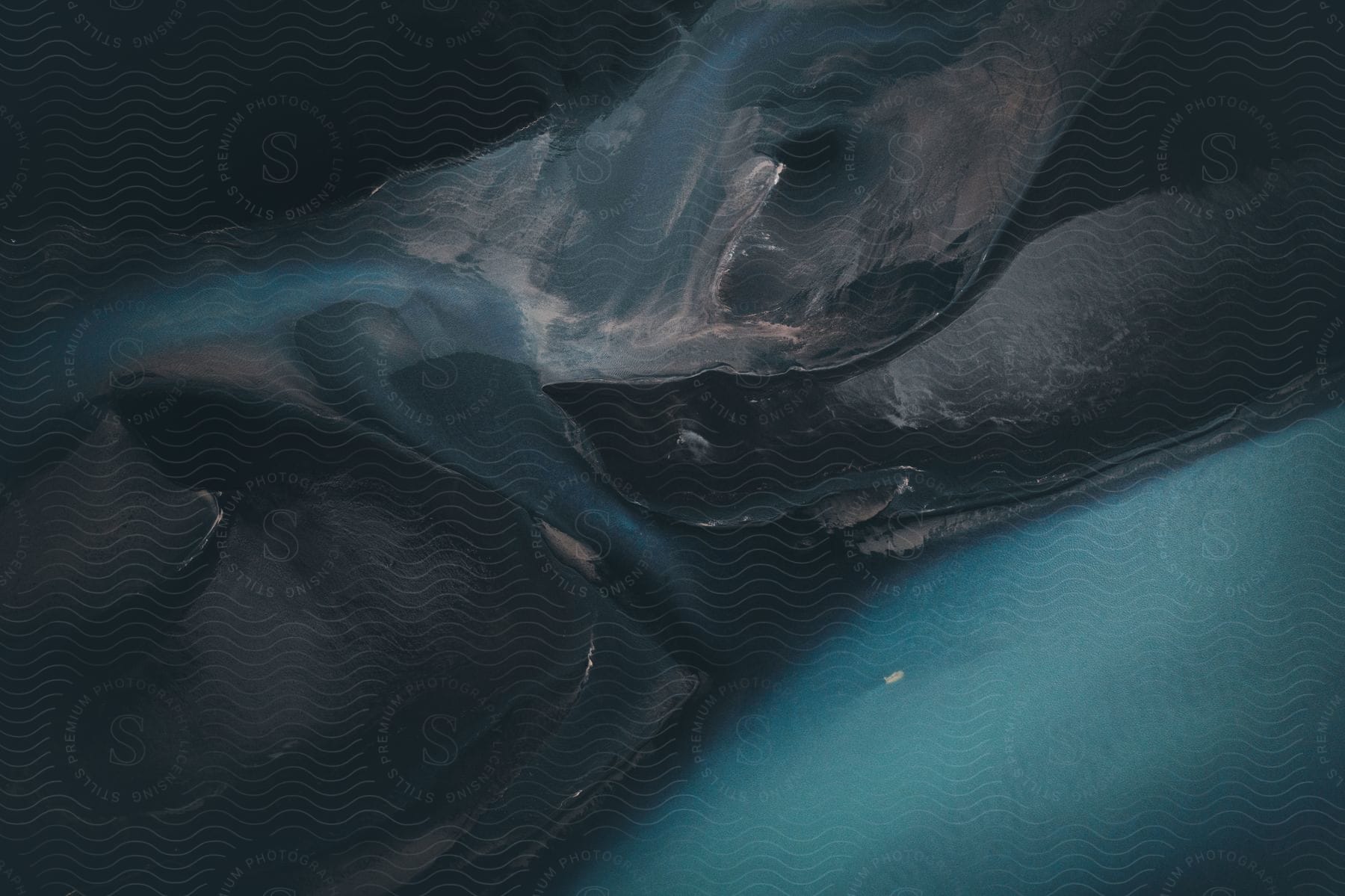 Stock photo of an abstract painting resembling a coastline