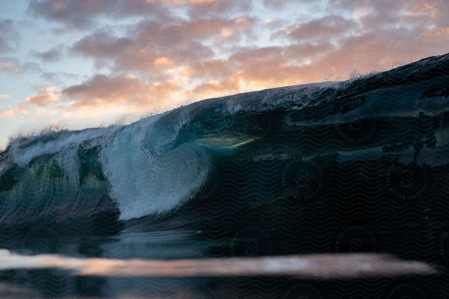 Ocean waves crashing against the shore