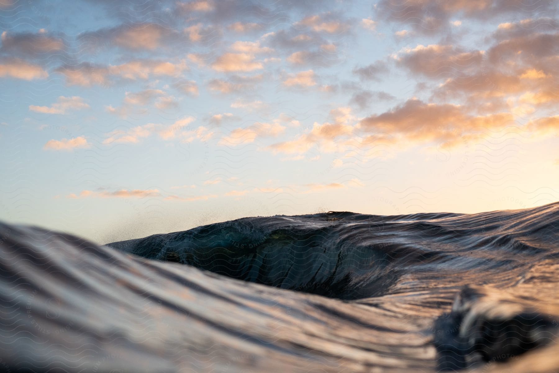 Ripples and waves in the surface of the ocean