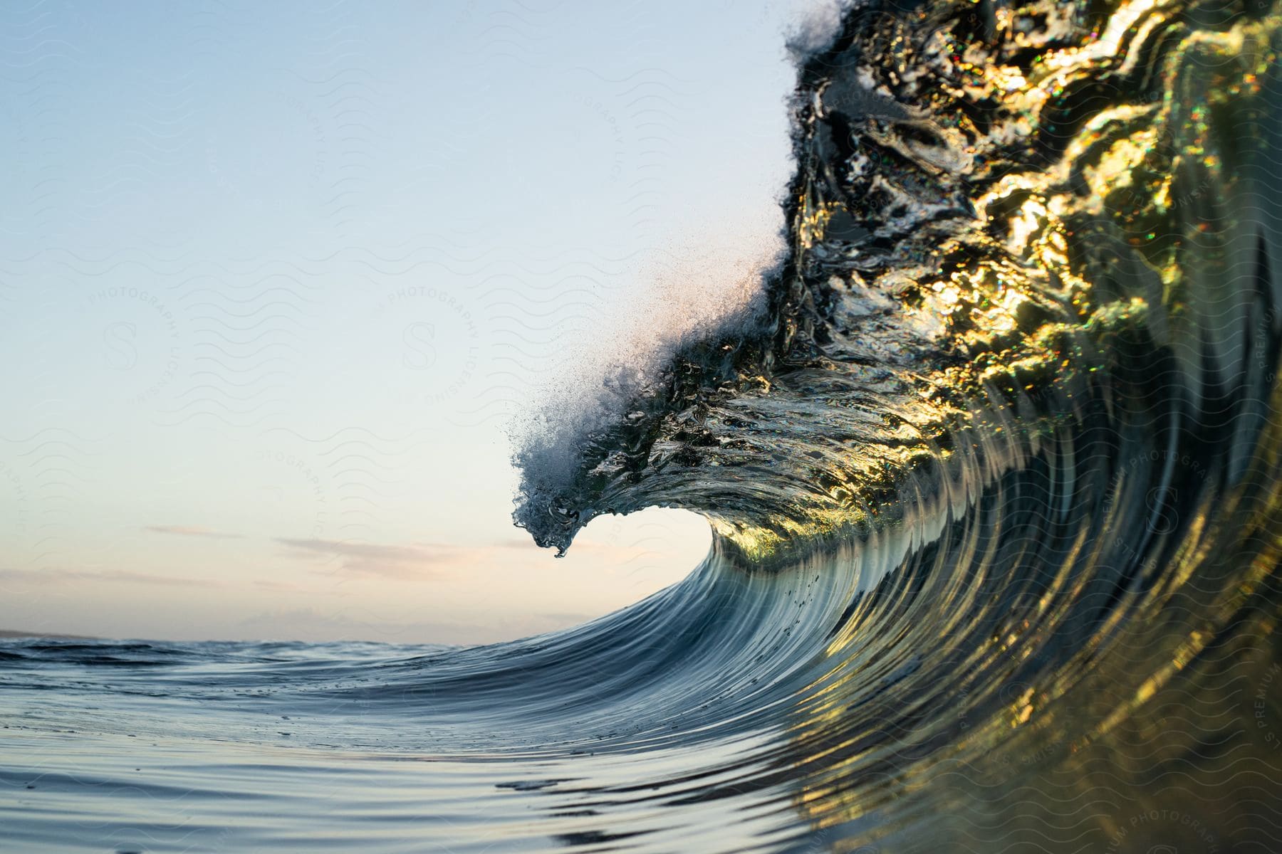 Ocean Waves Crashing Against The Shore With Various Shapes And Textures