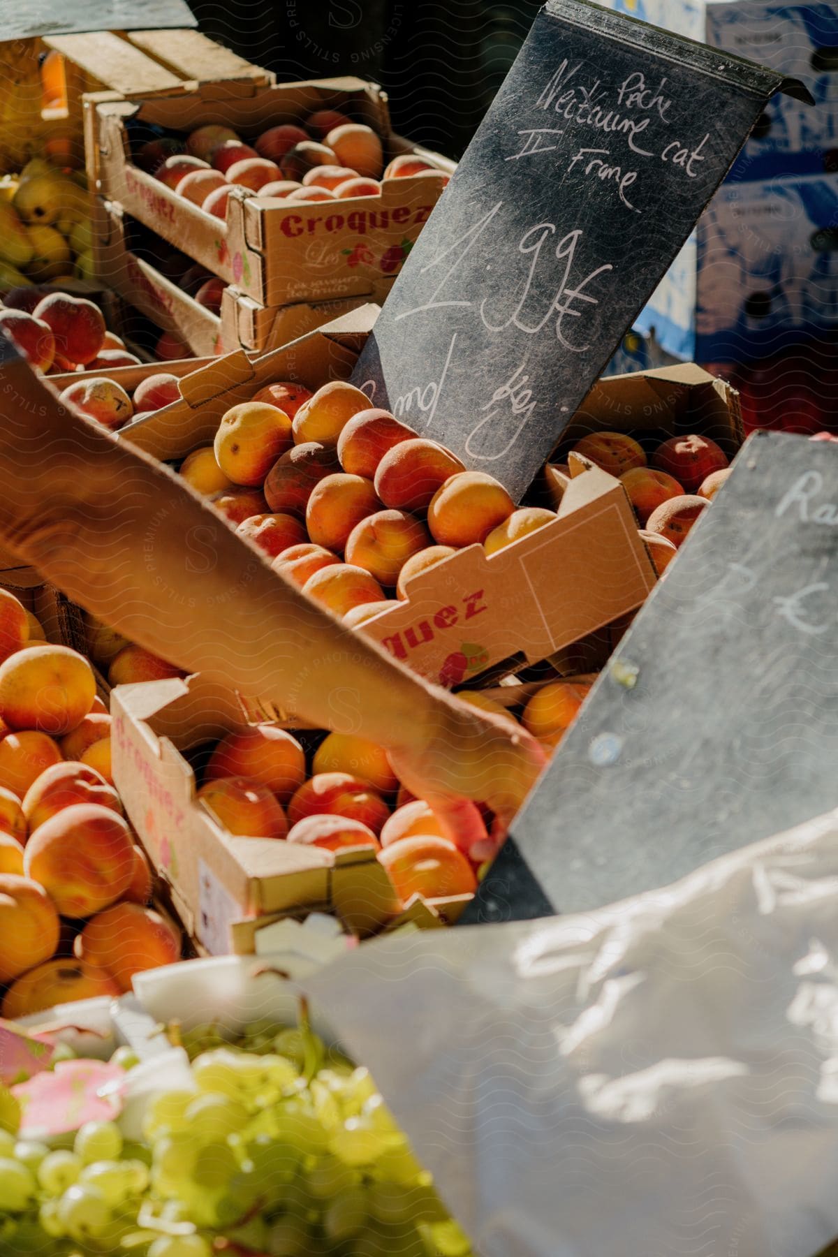 An orange fruit at a market