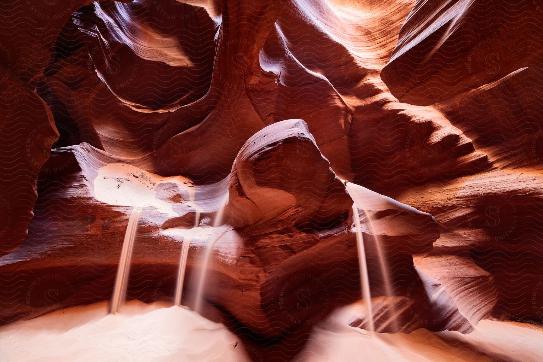Rock formation resembling a nose in antelope canyon