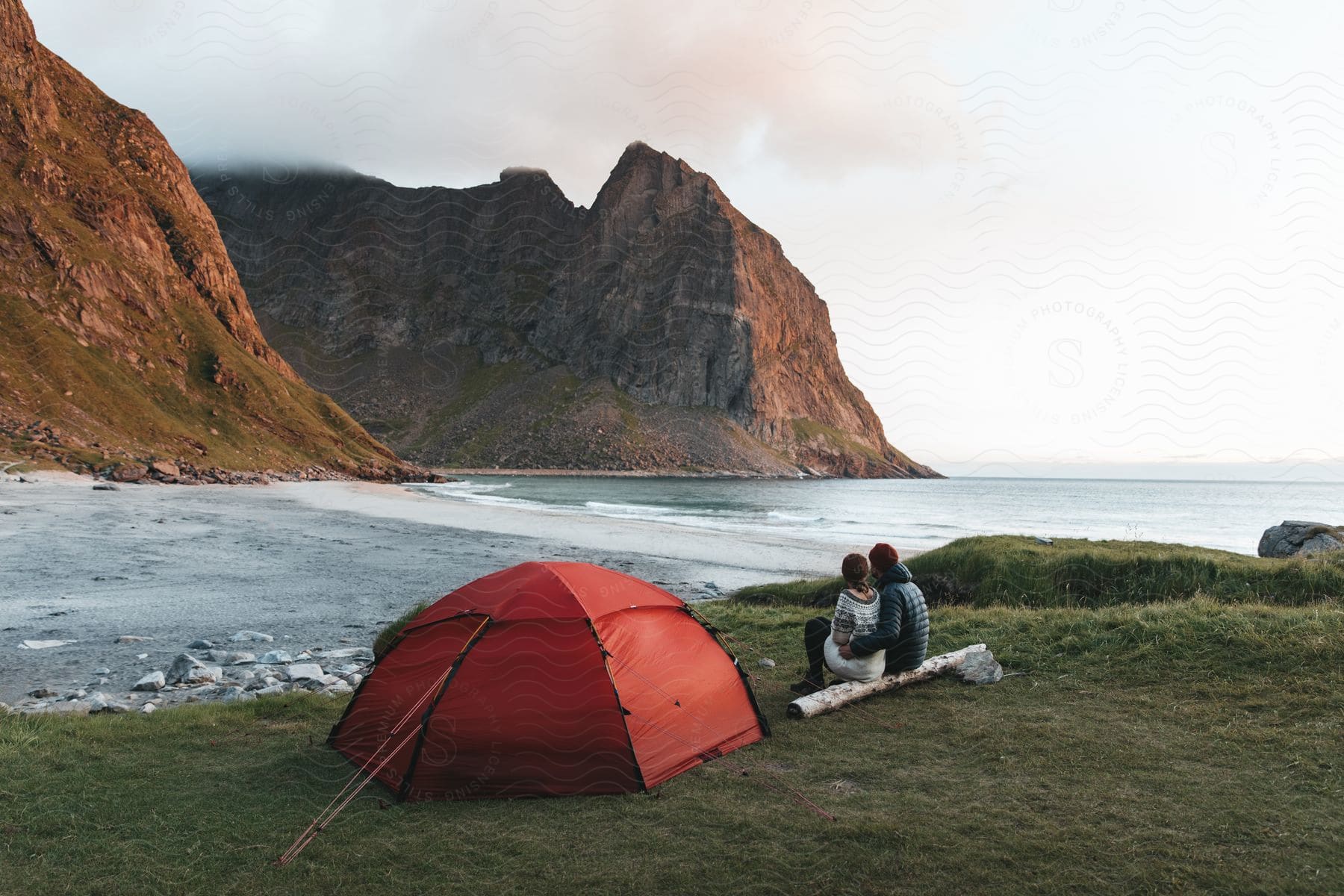 Tent Surrounded With Camping Or Outdoor Equipment Hiking