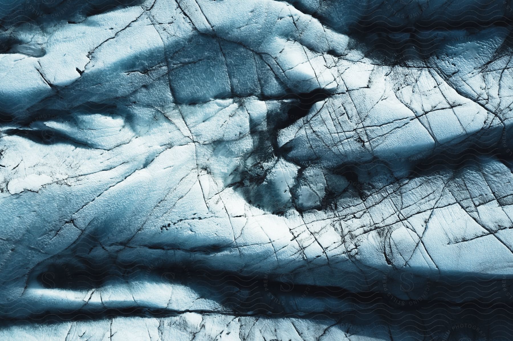 Arctic landscape during winter with mountains ice and a glacier