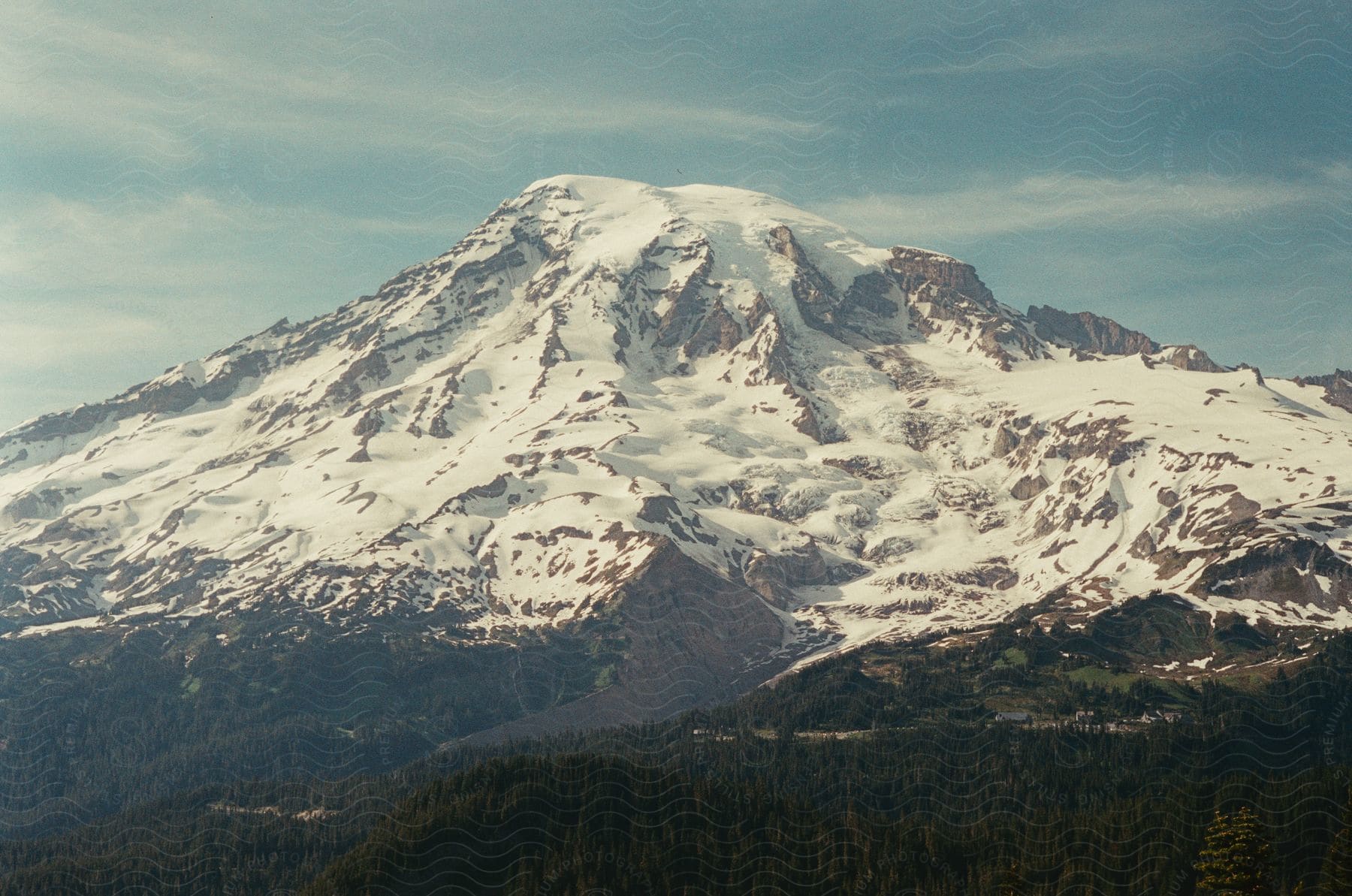 A Snowy Mountain Outdoors With No People