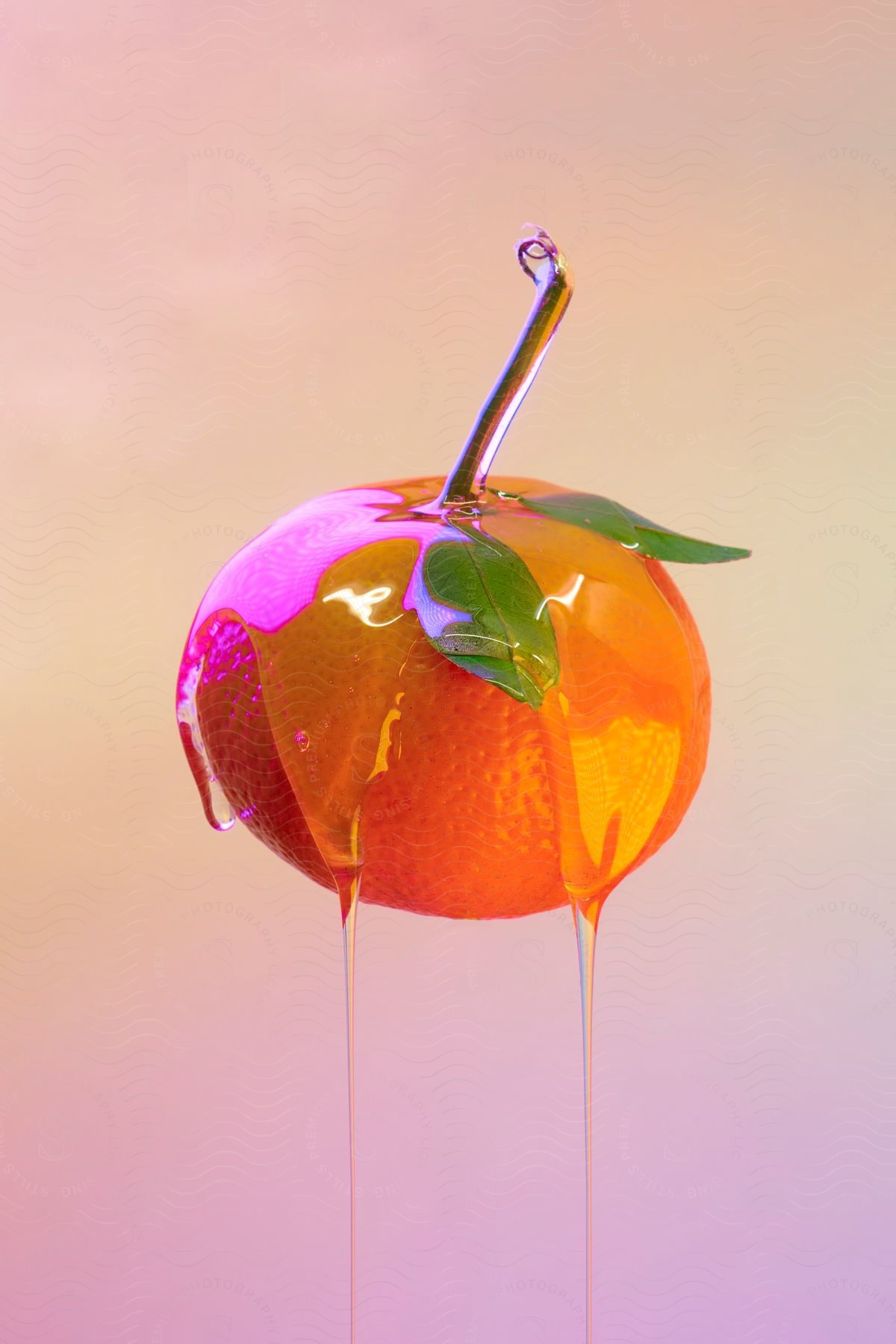 A digital art photograph of an orange