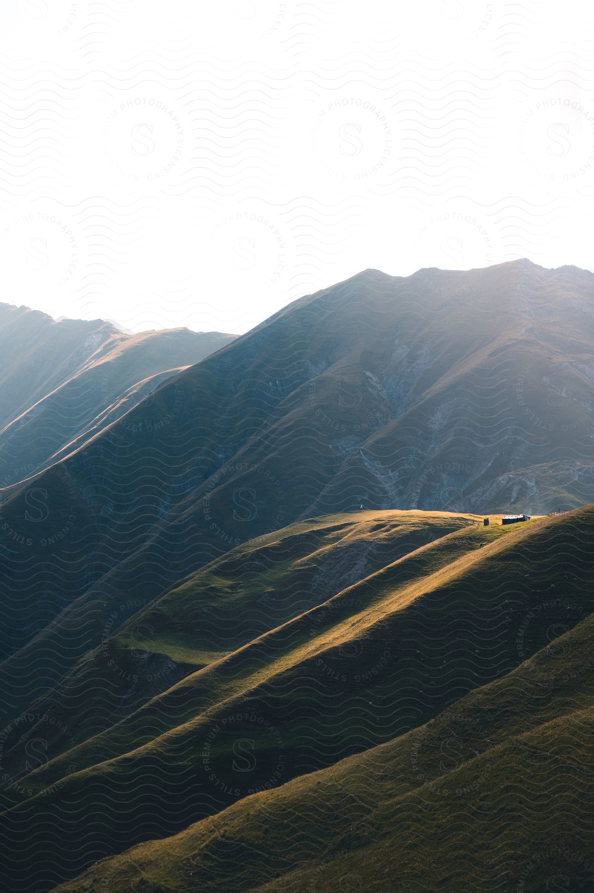 Green mountain range in a natural landscape