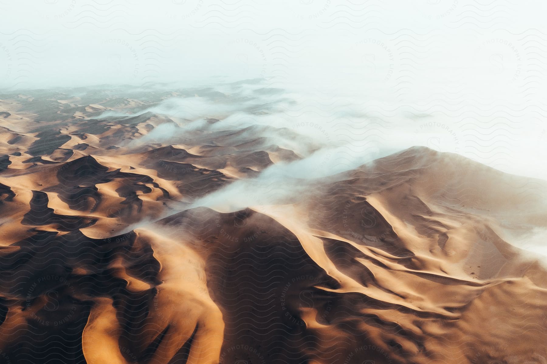 Clouds covering desert landscape in namibia