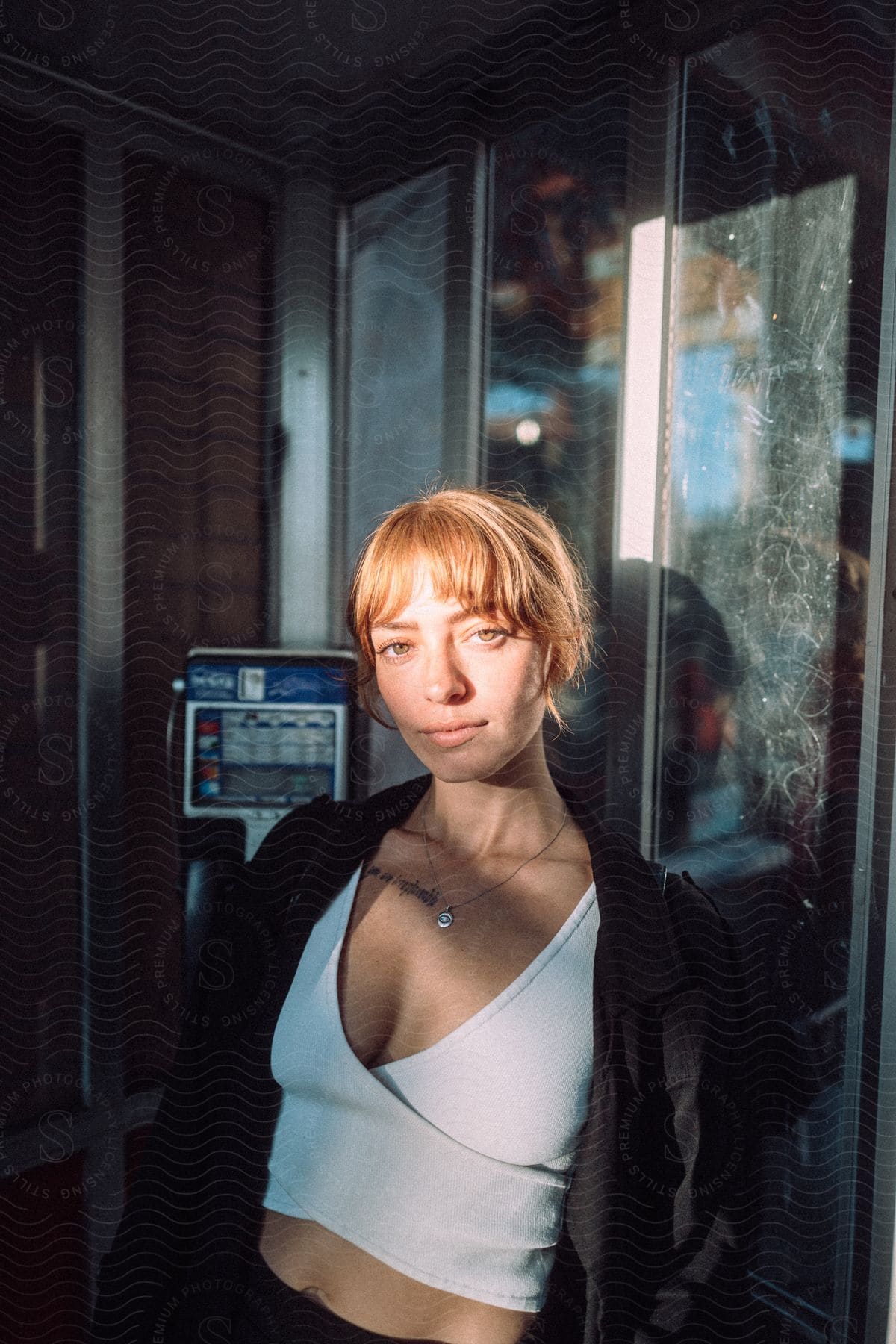 A happy woman with blonde hair photographed in high key lighting