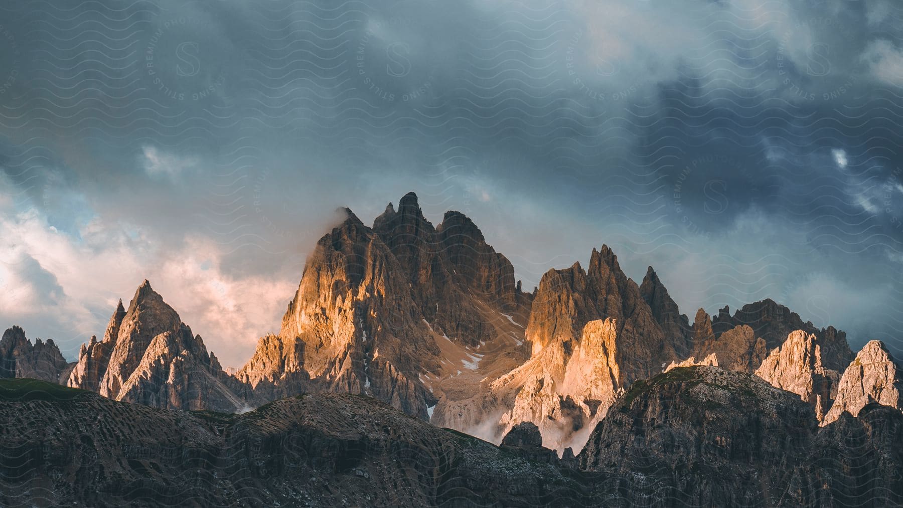 Landscape of mountains in the dolomites