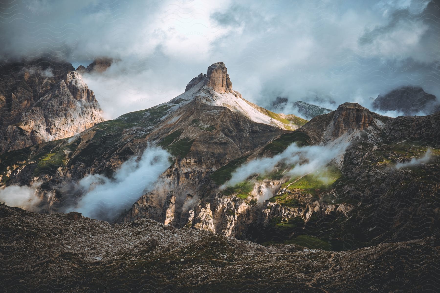 Mountainous landscape on a cloudy day