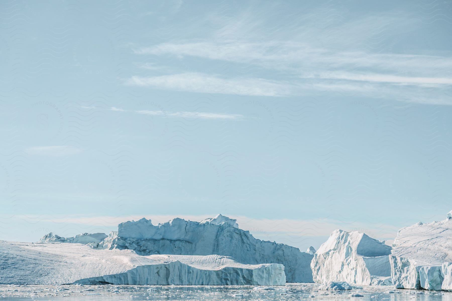 Glacier and ice water landscape in greenland