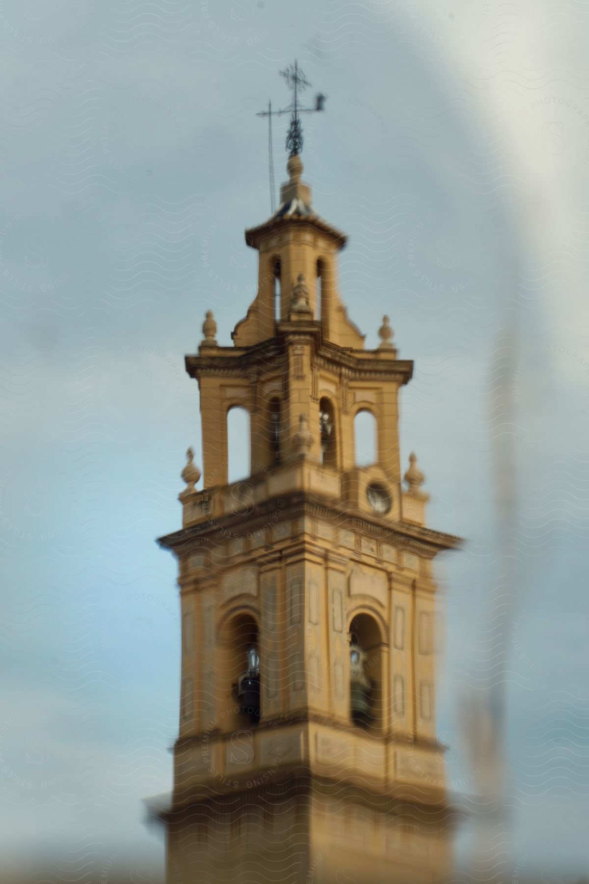 Tall architectural landmark under a blue sky