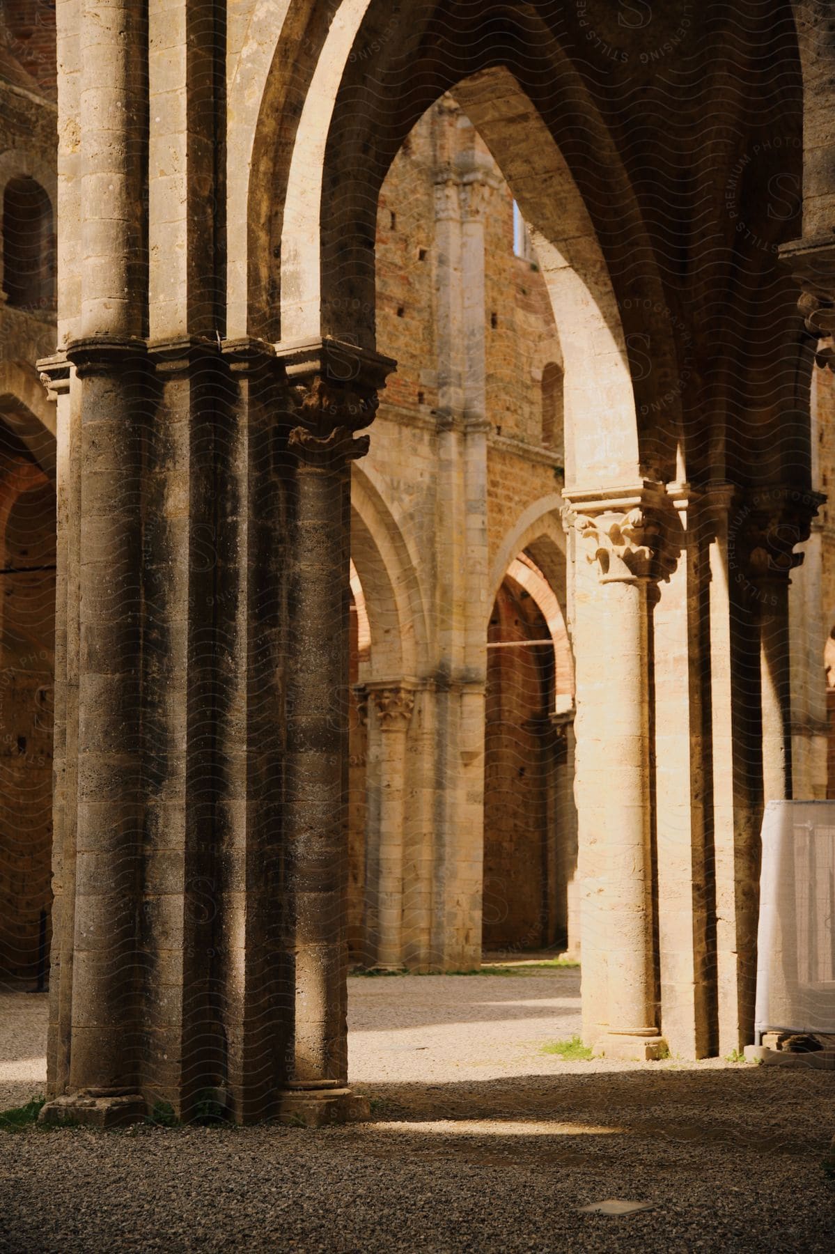 Archways in the yard of an old building