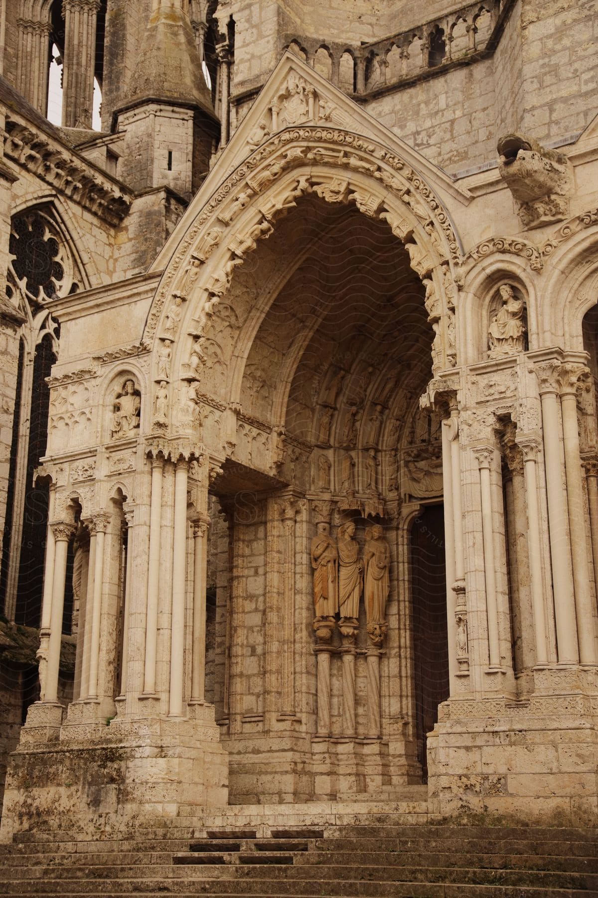 A gothic cathedral with a door