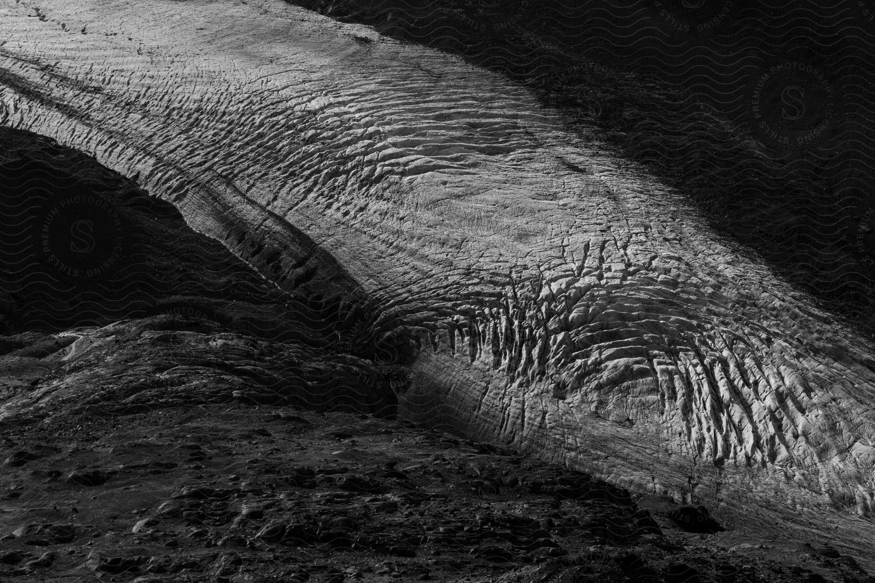 A serene view of rippling water inside a cave