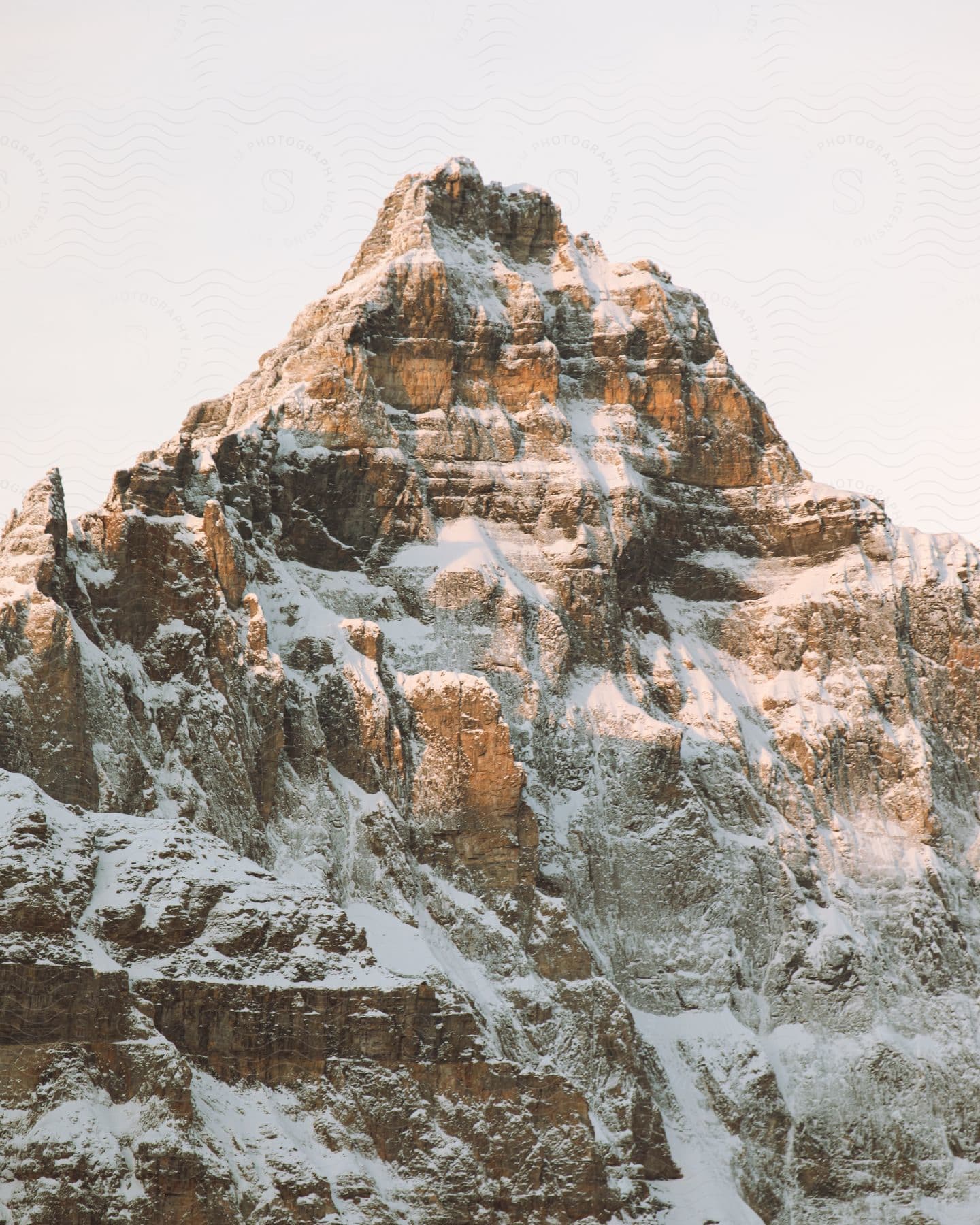 Snowy mountain peak in canada