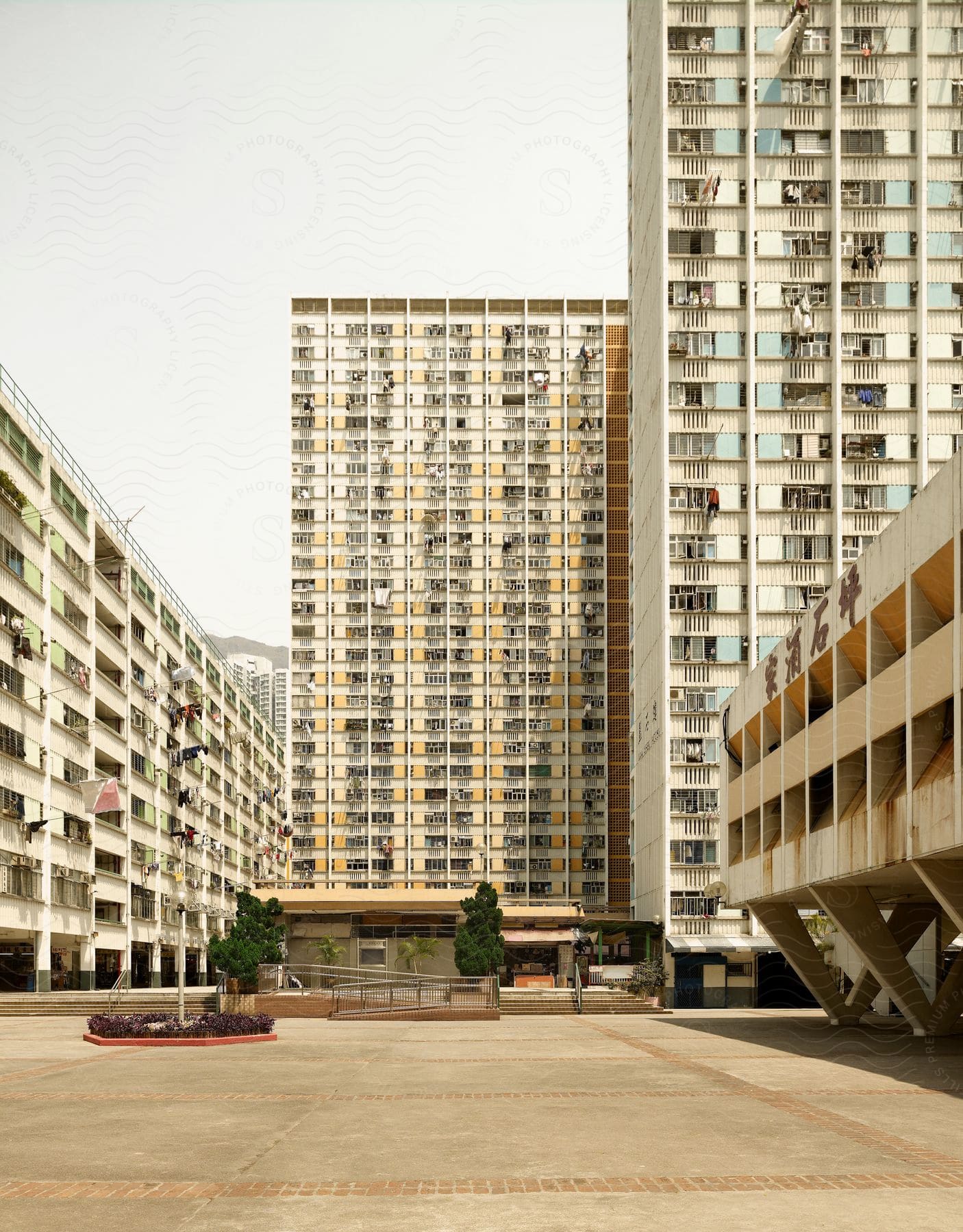 High rise residential buildings in a city