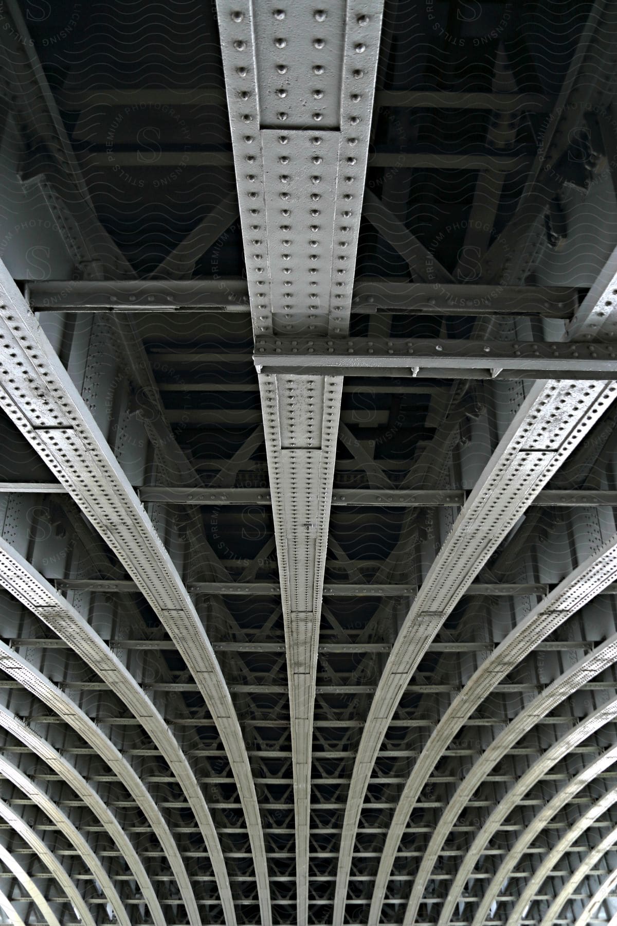 Steel Beams Line The Underside Of A Bridge