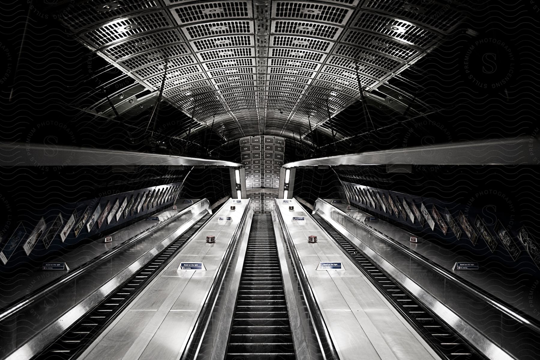 Stock photo of inside of a subway station with visible tracks