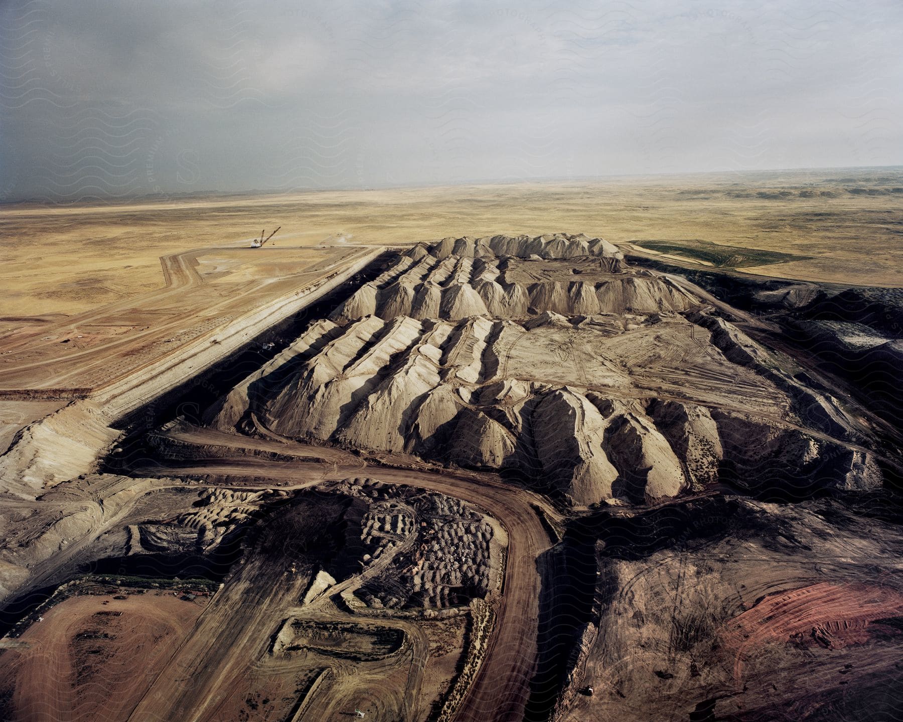 The black thunder mine in wyoming viewed from the air
