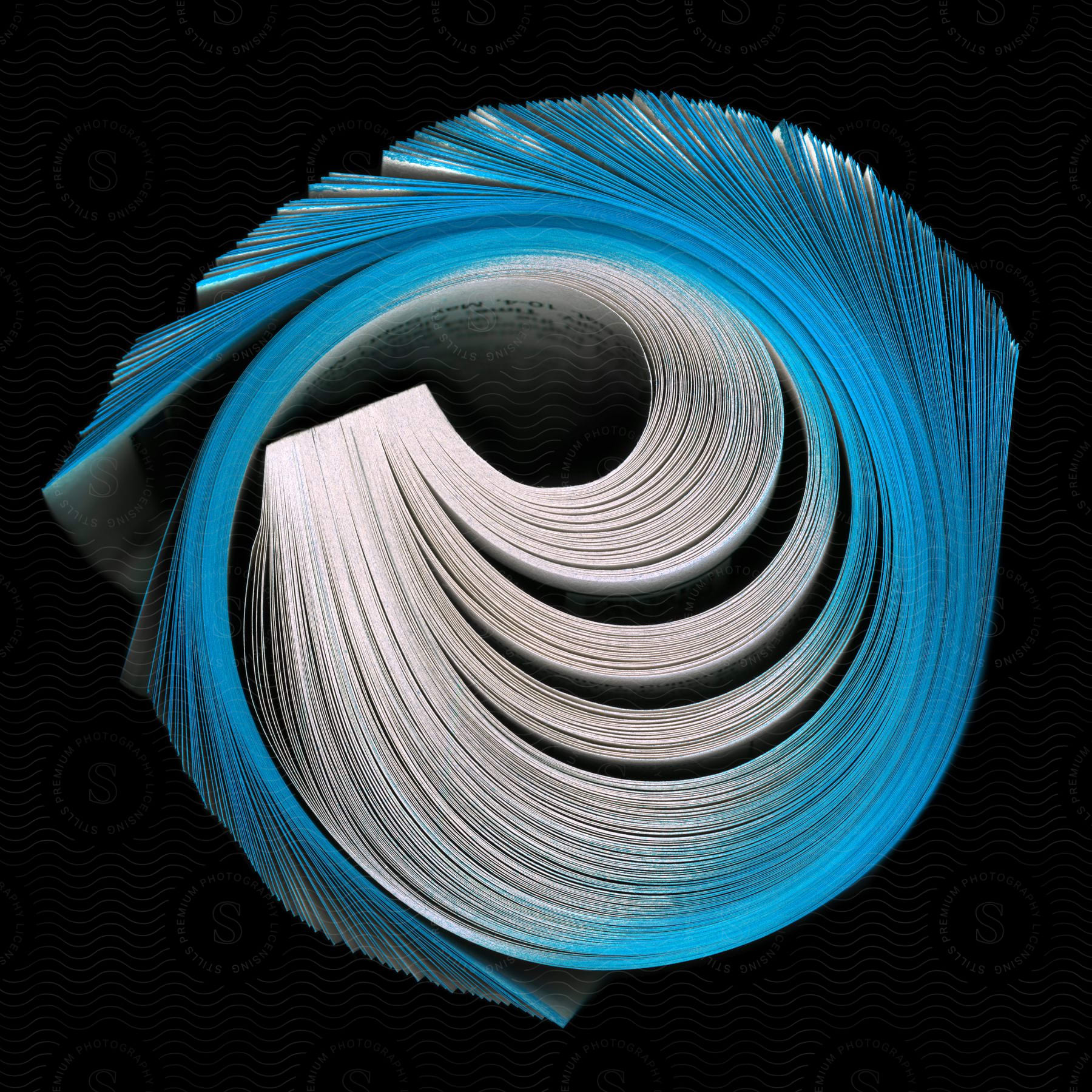 A twisted book with blueedged pages