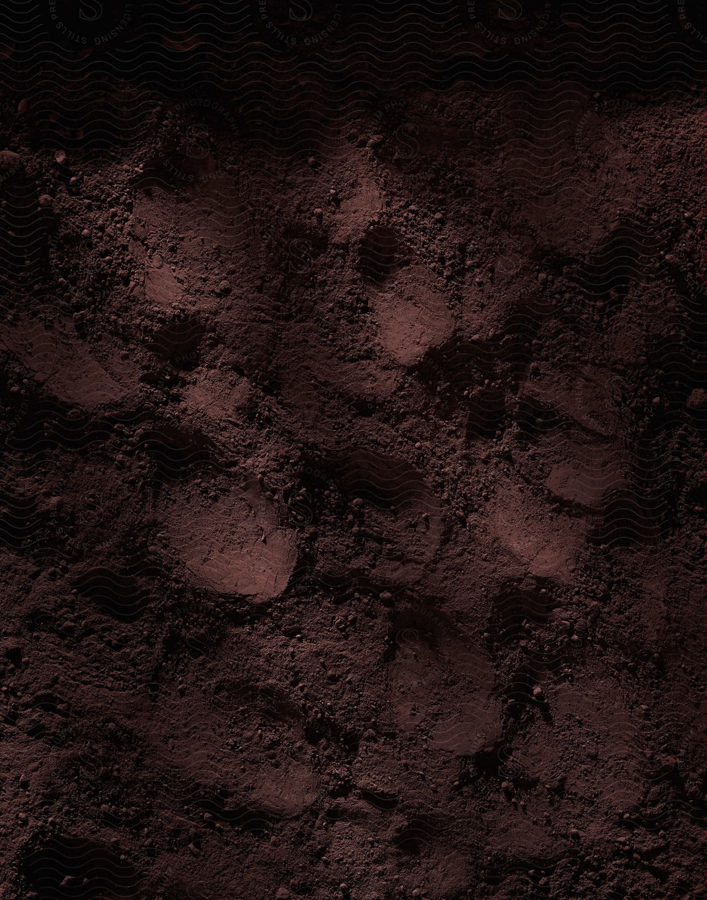 Visible footprints in dirt