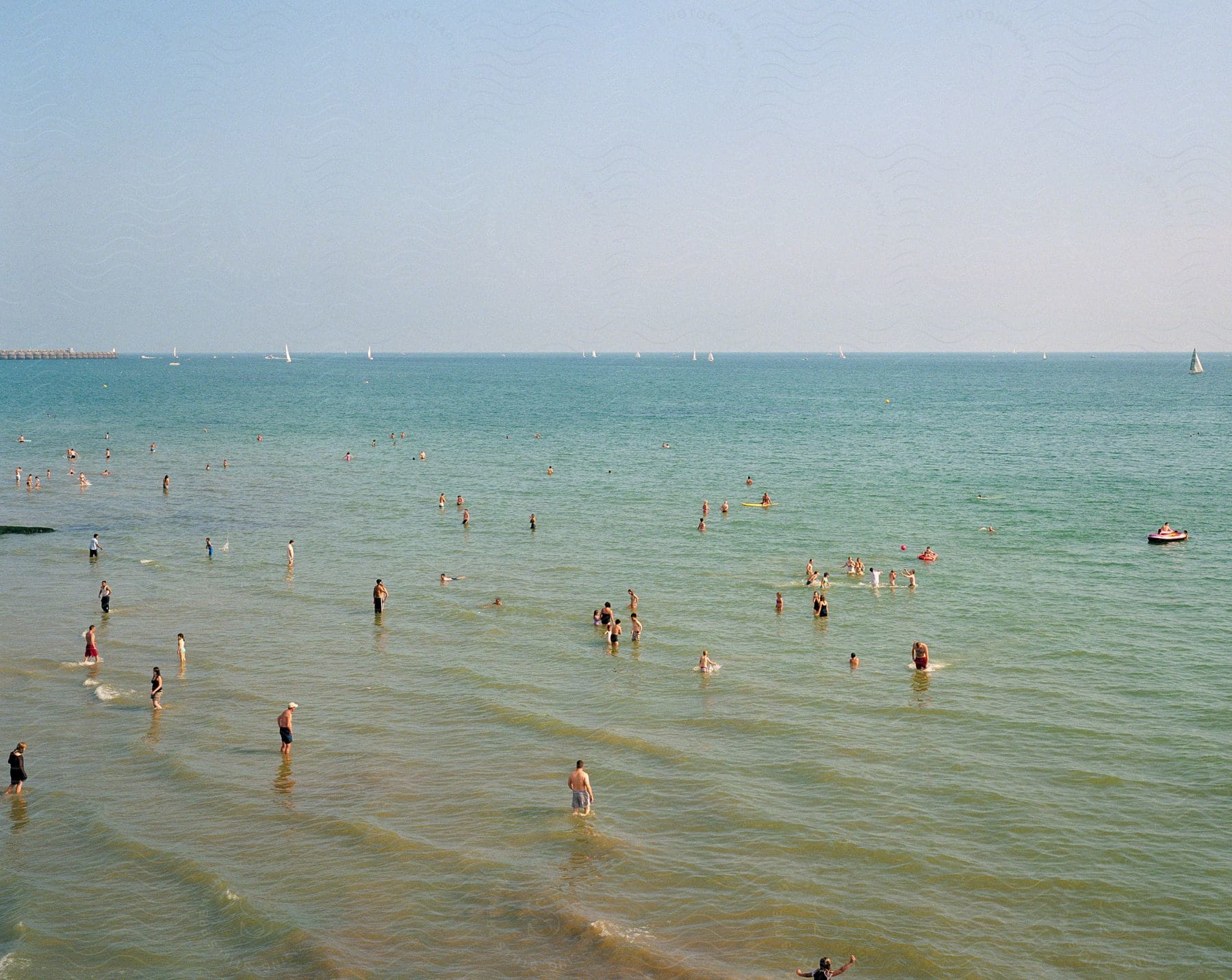 People enjoying a summer day at a beach