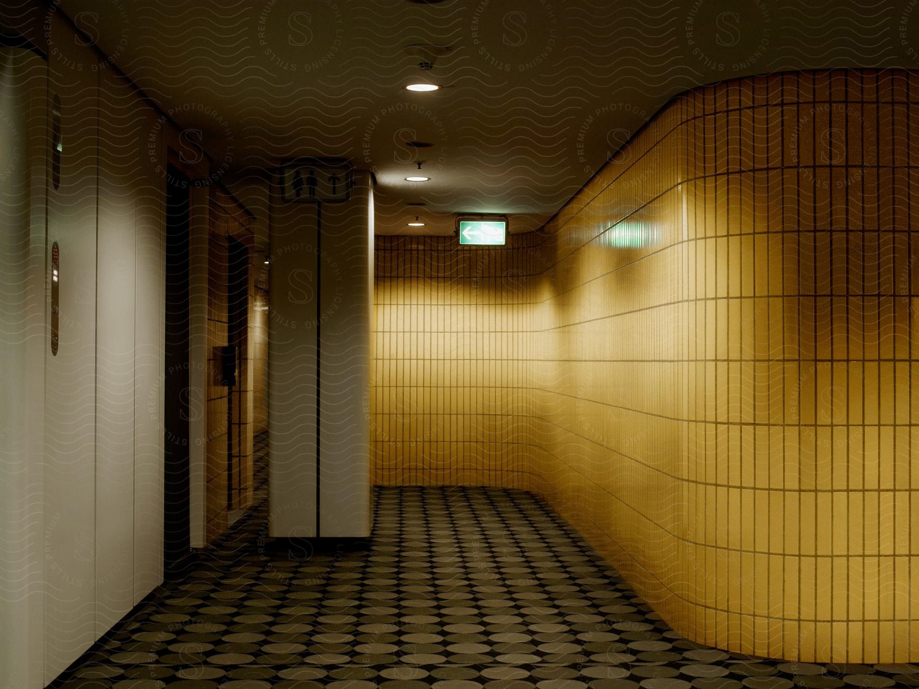 The interior design of a building with a corridor and flooring