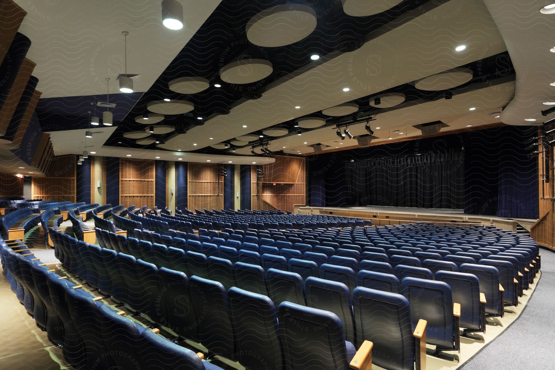 An Inside View Of An Auditorium With Empty Seats