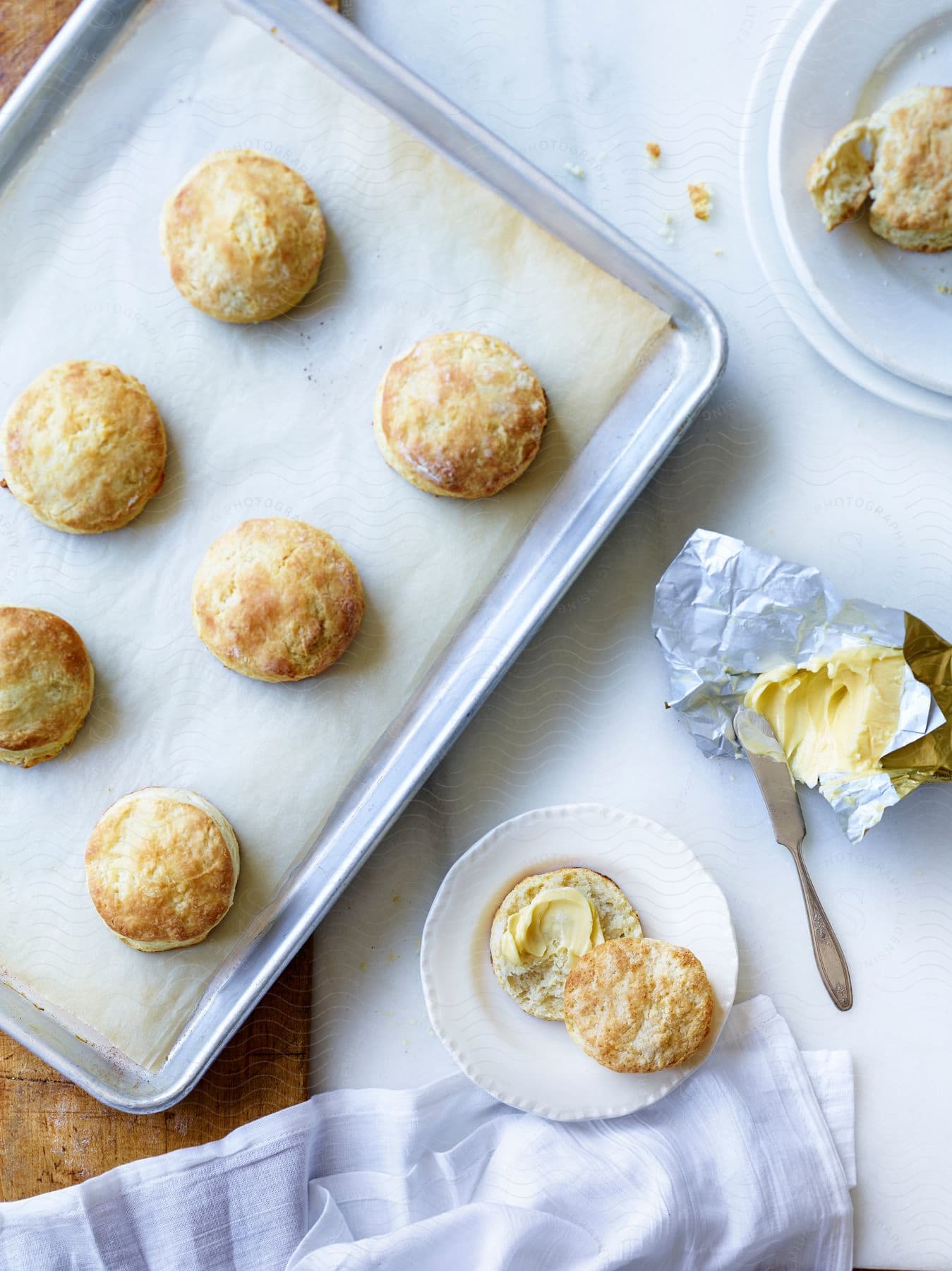 A tray of scones close up