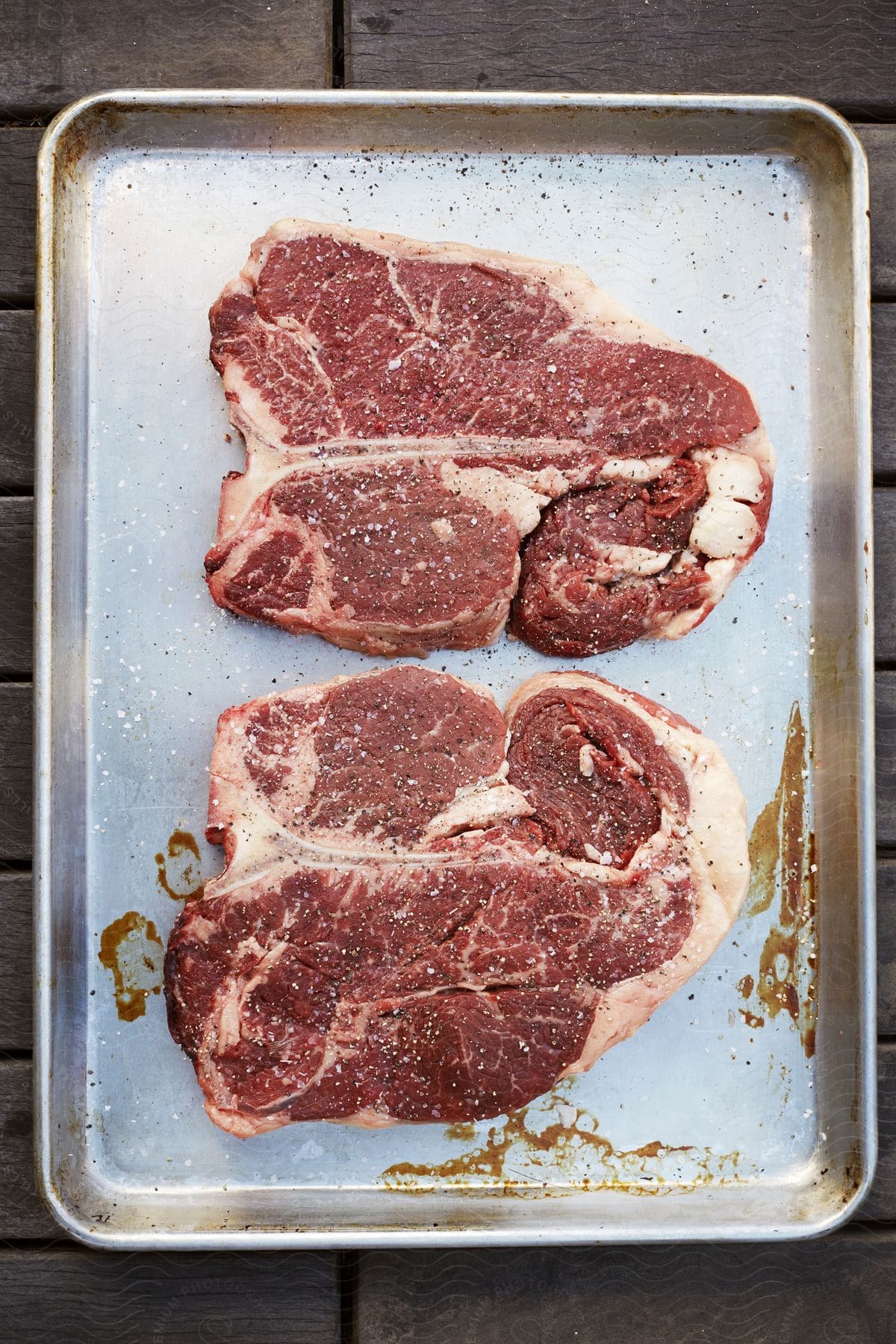 Stock photo of a steak is seen on a pan