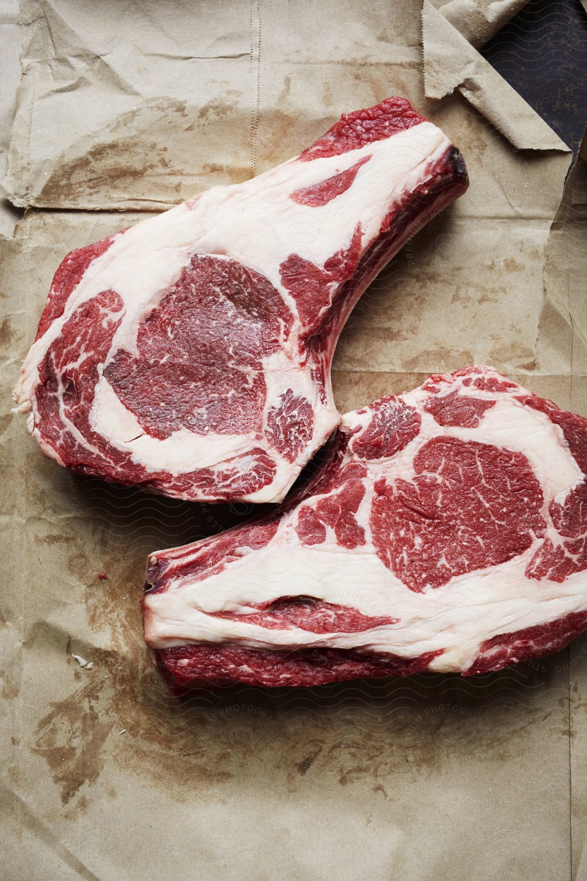 Stock photo of a photograph of raw meat placed on a table