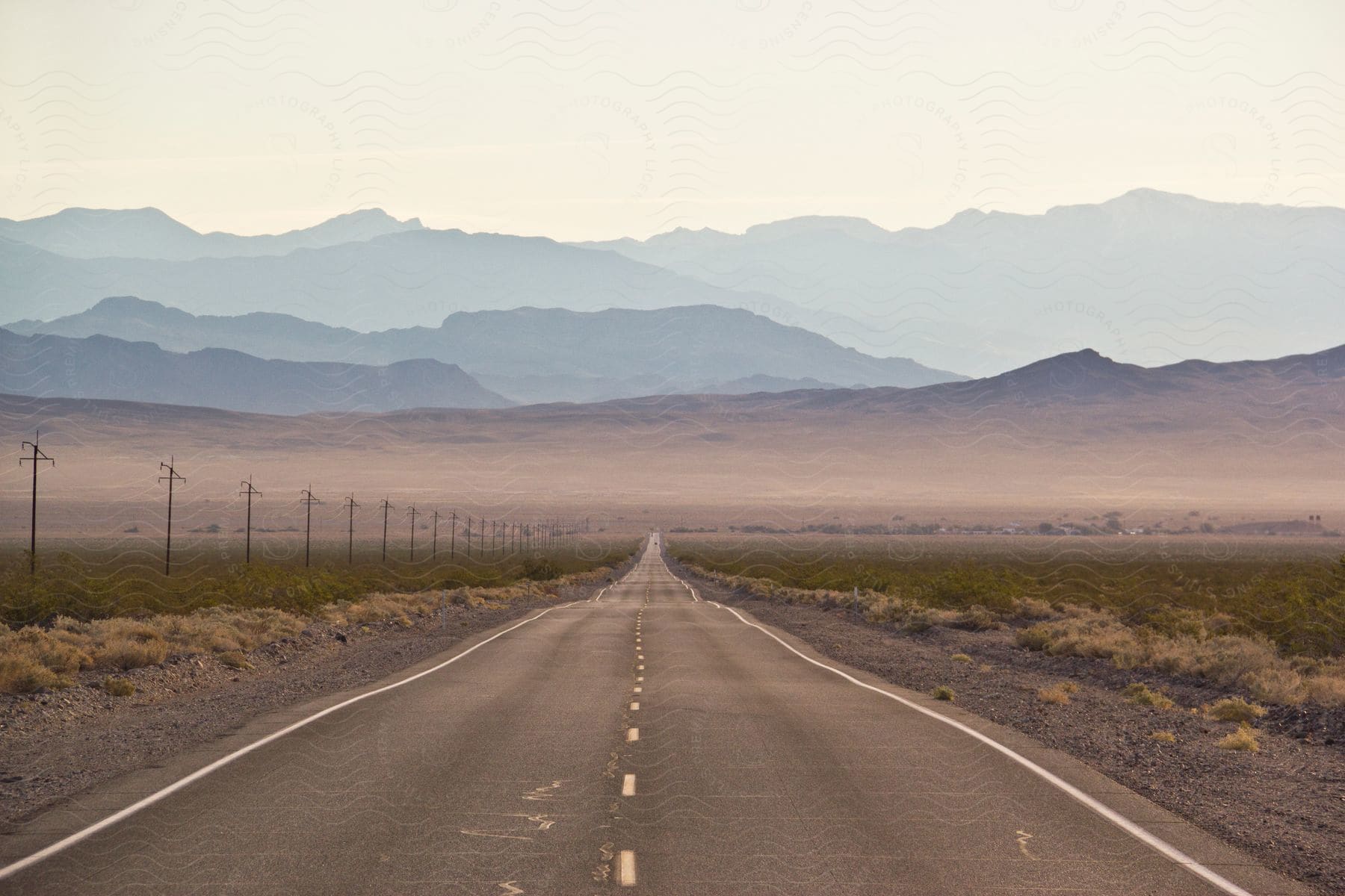 A road path with dry grass side by side