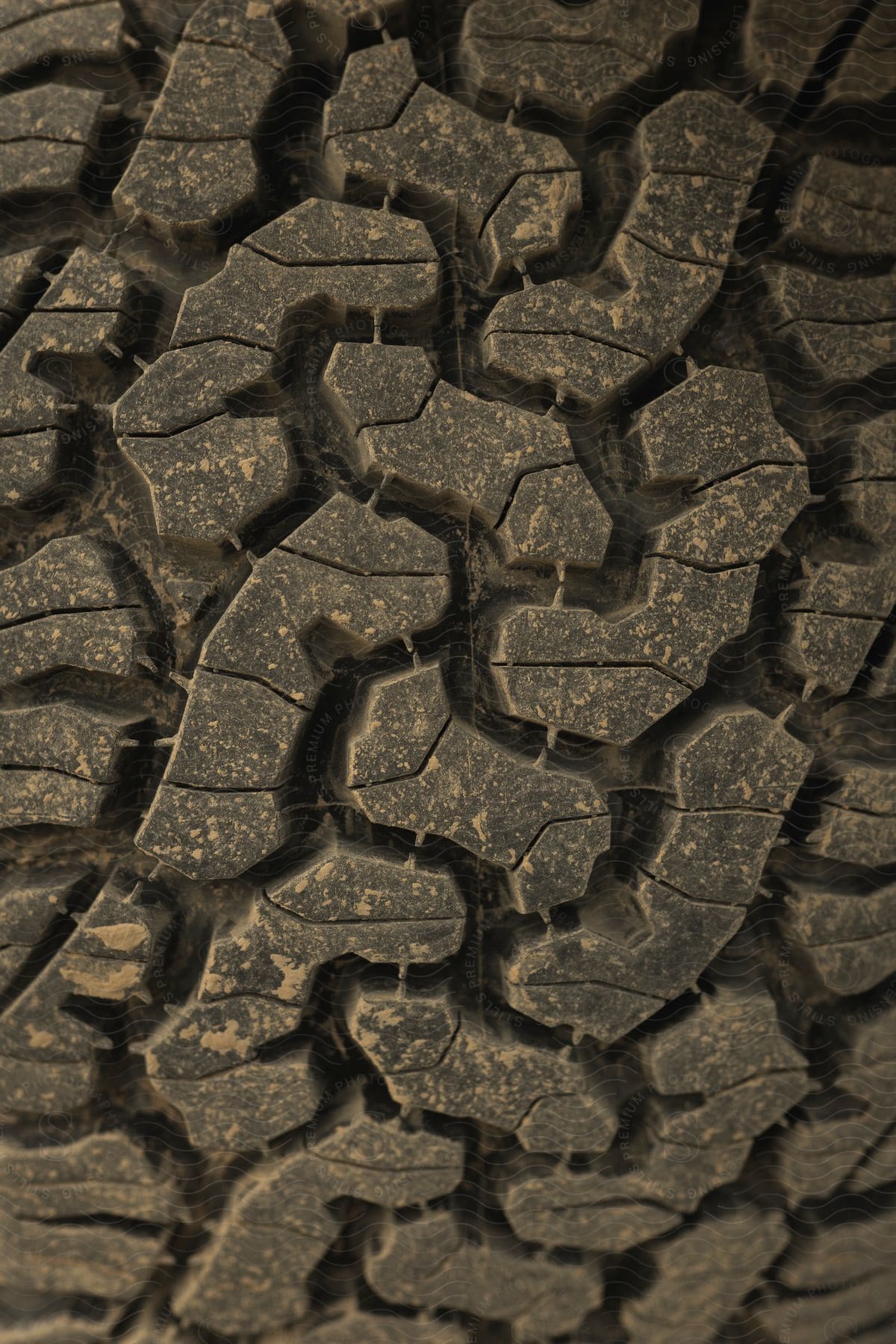 Extreme closeup of a tire tread