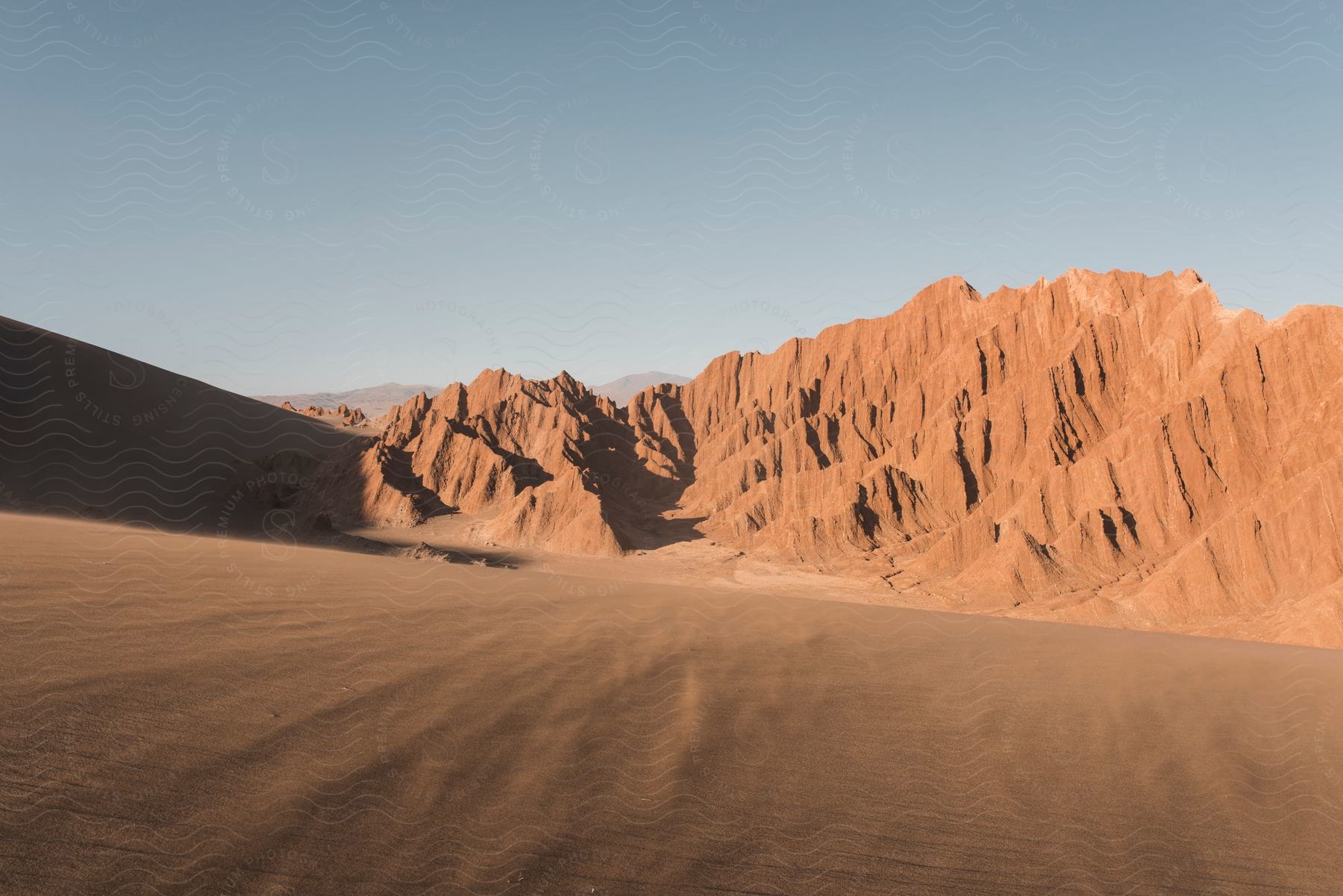 Rocky mountains in a desert landscape