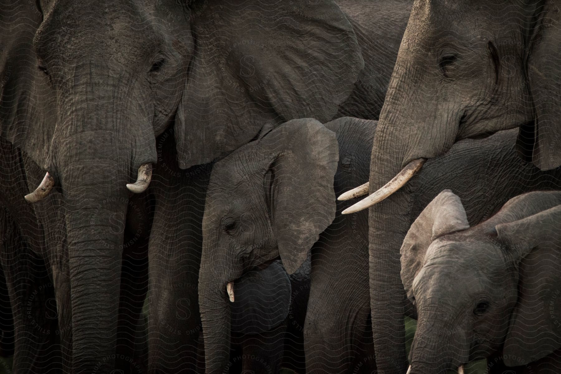 A group of elephants standing outdoors