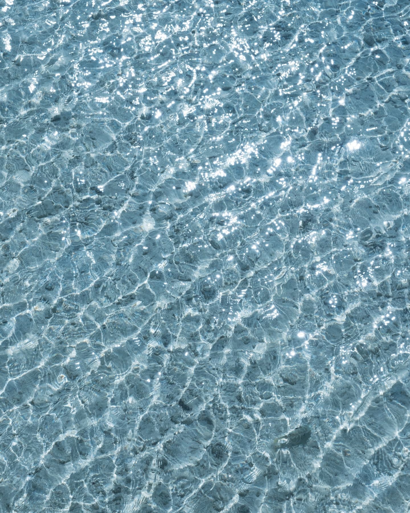 The pool shimmers with sunlight reflecting off the waters surface