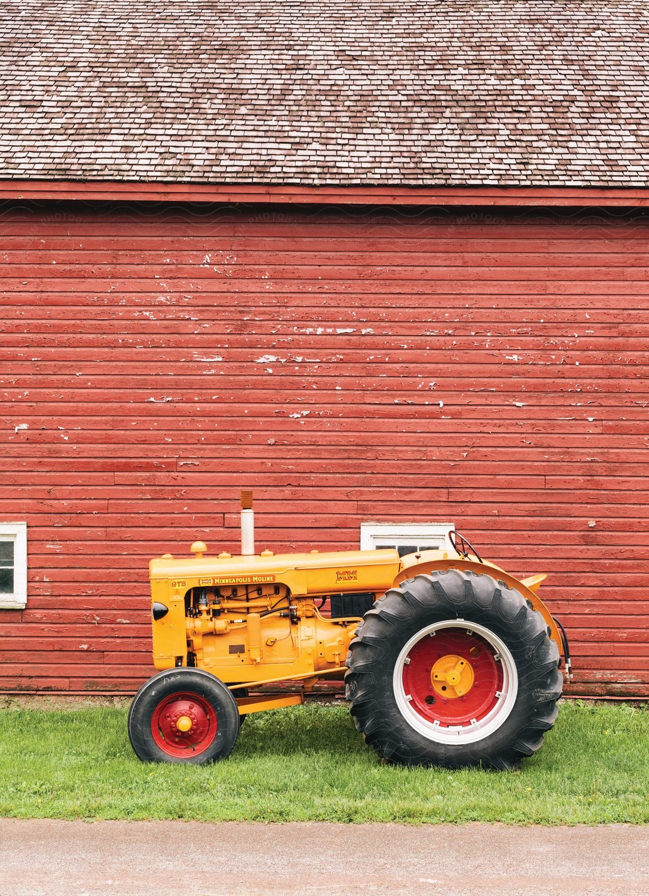 Agricultural machinery in a rural setting