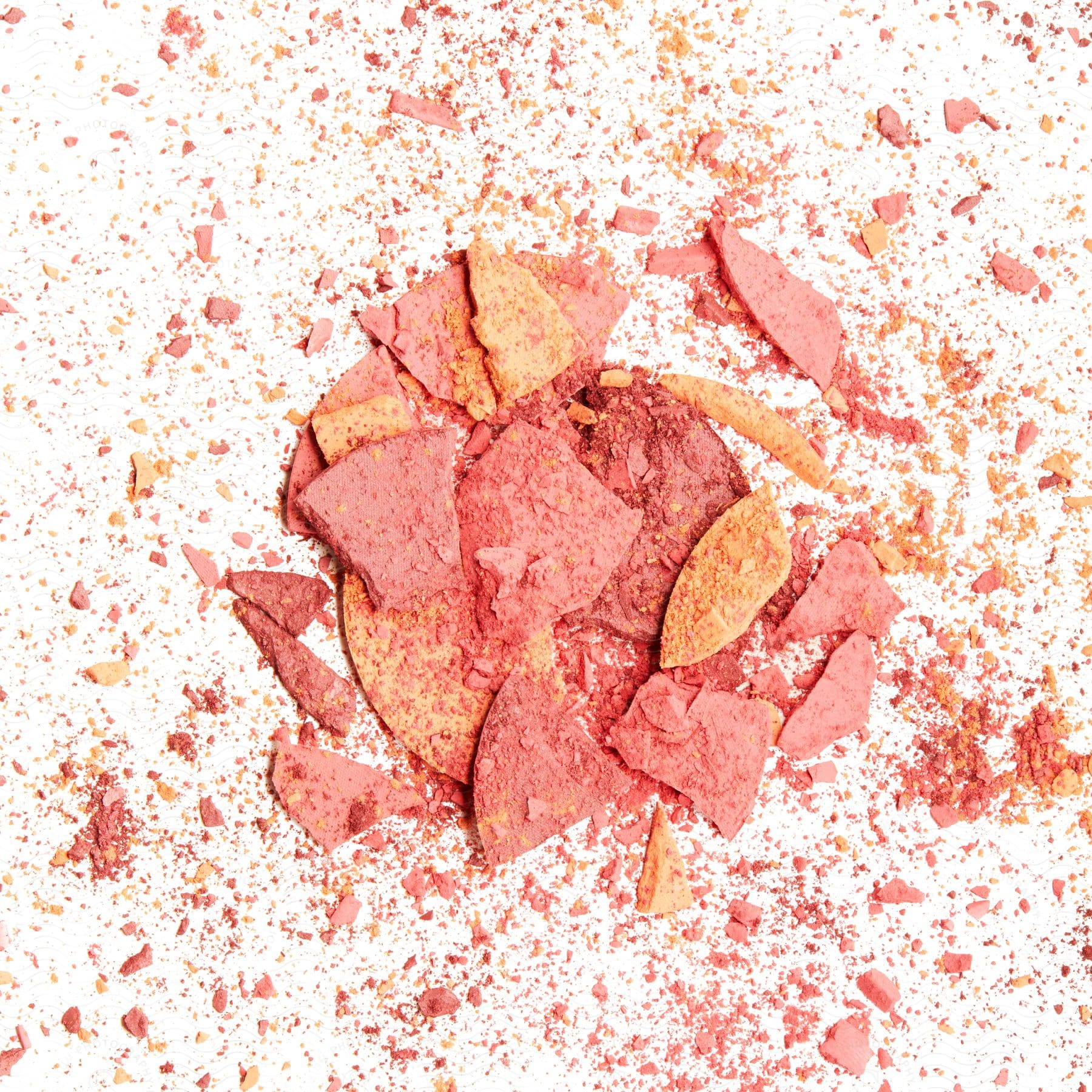 Biscuits with different colors placed on a white surface