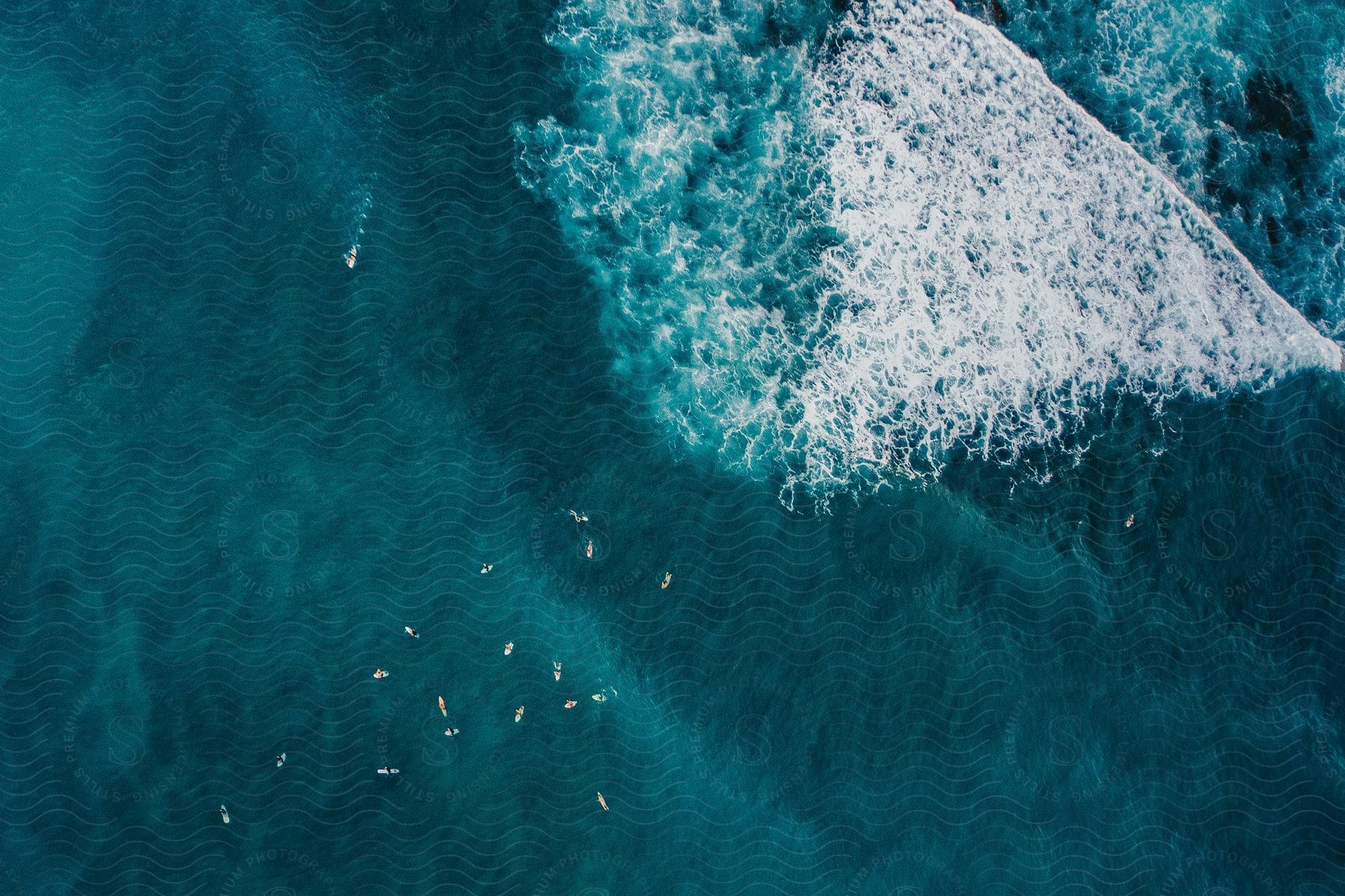 A sea with canoes