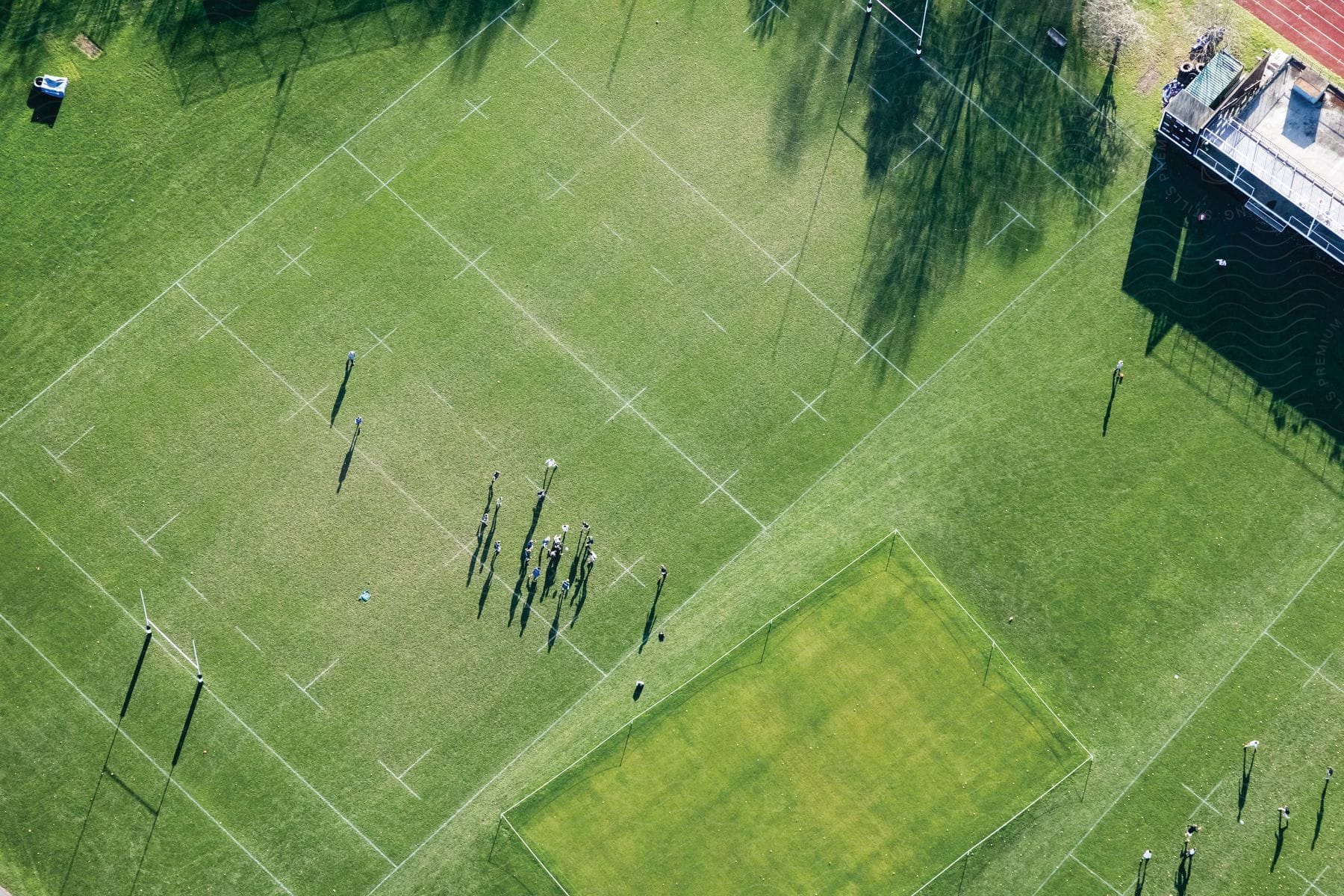 Rugby players on a rugby field