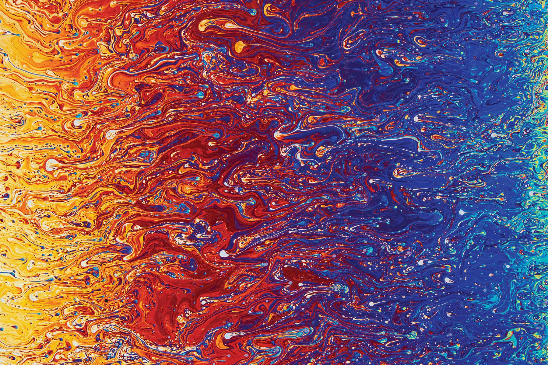 An abstract digital artwork with various liquid designs and colors