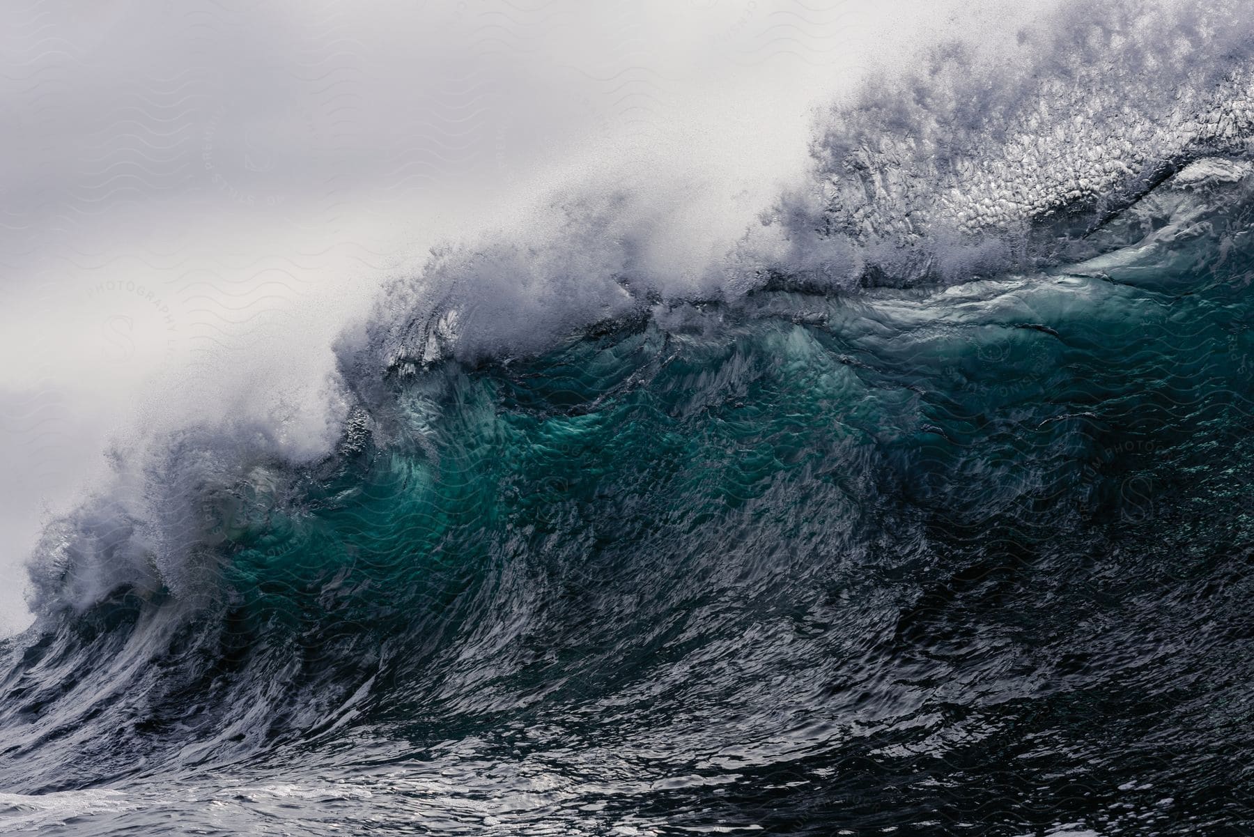 A wave breaks in the ocean