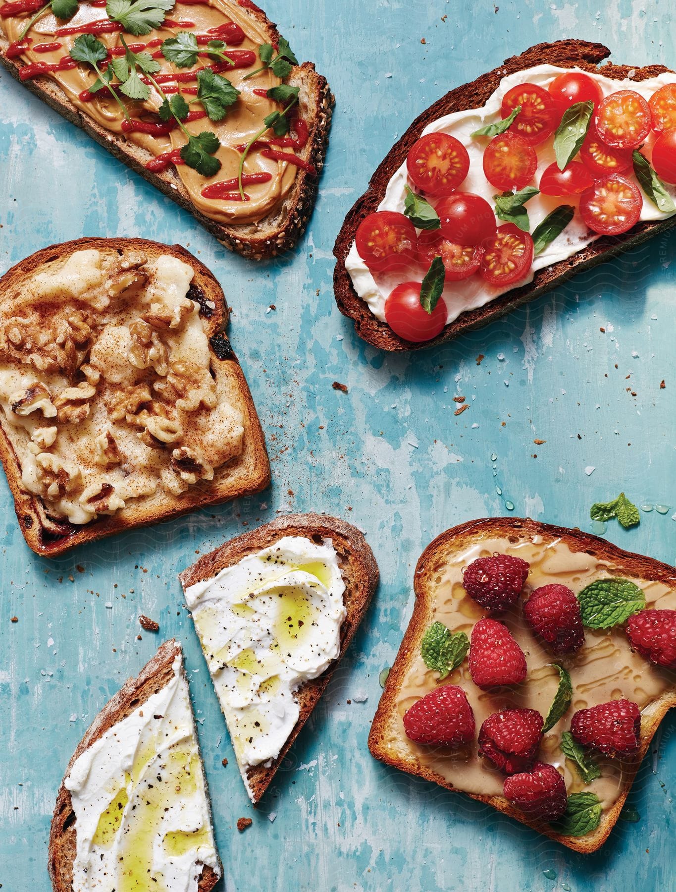 A dish of avocado toast with strawberries on top